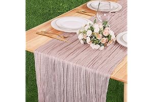Crinkle Cheesecloth Table Runner 13.3FT Long Boho Table Runner Rustic Gauze