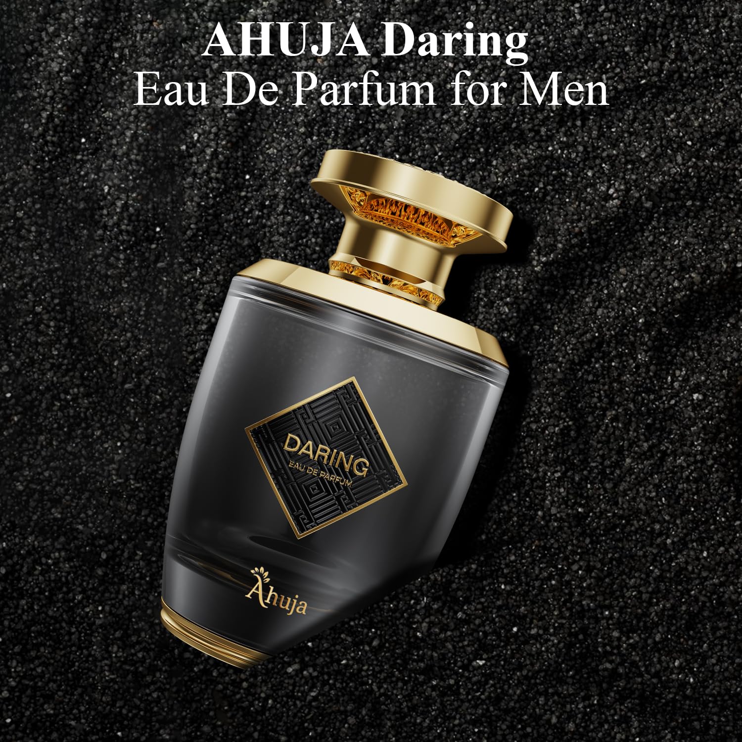 AHUJA Daring Eau De Parfum 3.4 Fl Oz – Long Lasting Perfume for Men w/Pepper & Citrus, Geranium & Patchouli – Bold Masculine Fragrance w/Fresh & Earthy Notes for Everyday Wear – Elegant Gift Scent