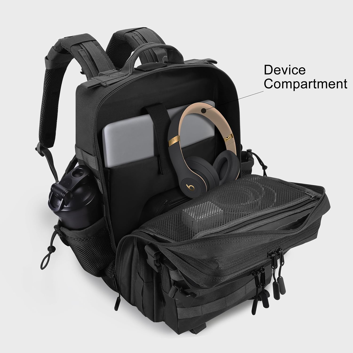 LHI Military Tactical Backpack for Men and Women 45L Army 3 Days Assault Pack Bag Large Rucksack with Shoe Compartment - Image 6