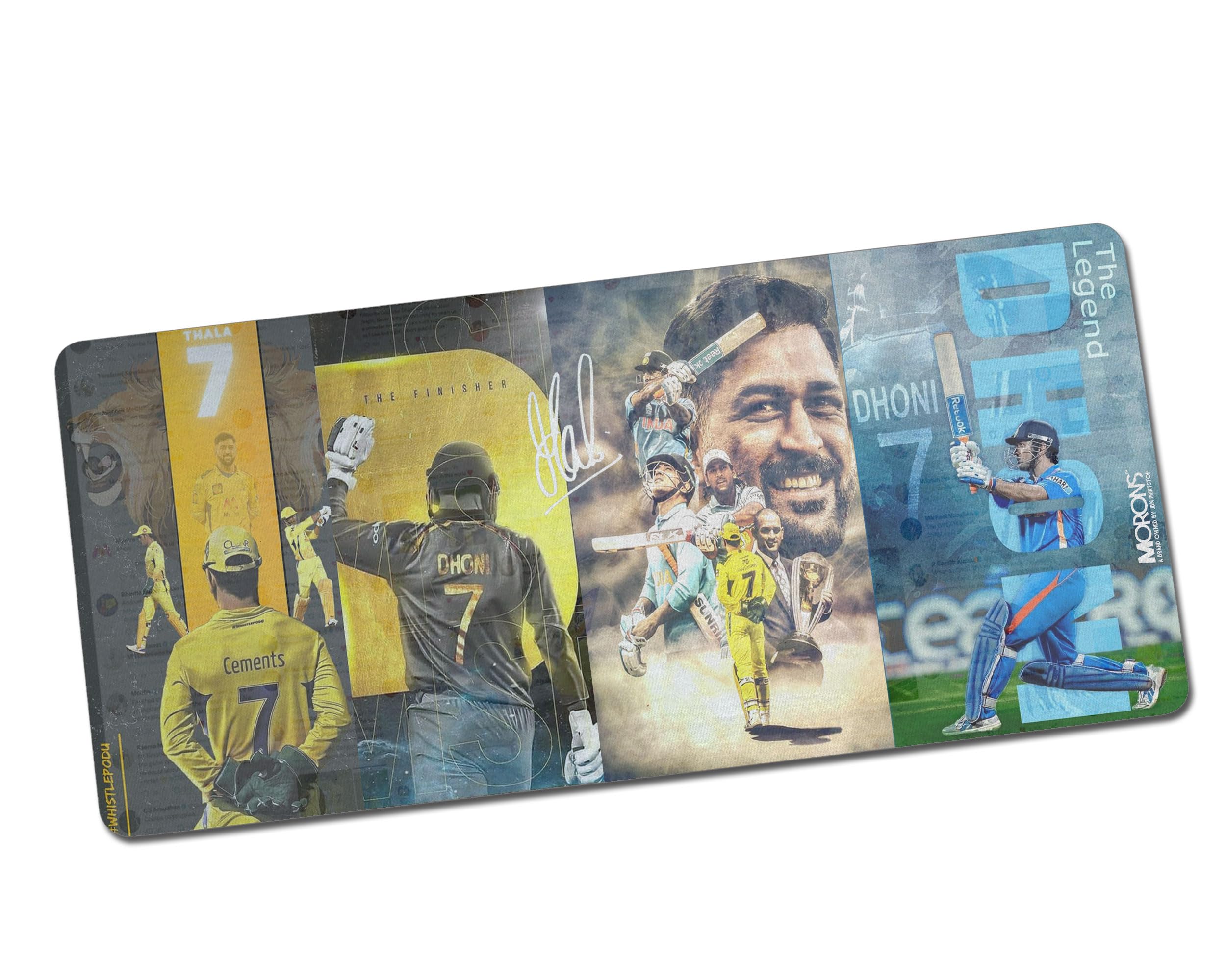 Morons Captain Cool - MS Dhoni - Gaming Mouse Pad - Gaming Desk mat, Anti-Skid Rubber - Best for Gaming, PC - Table Mat - 11x23 in; Pack of 1 [Incl. of 1 Keychain]-image-31