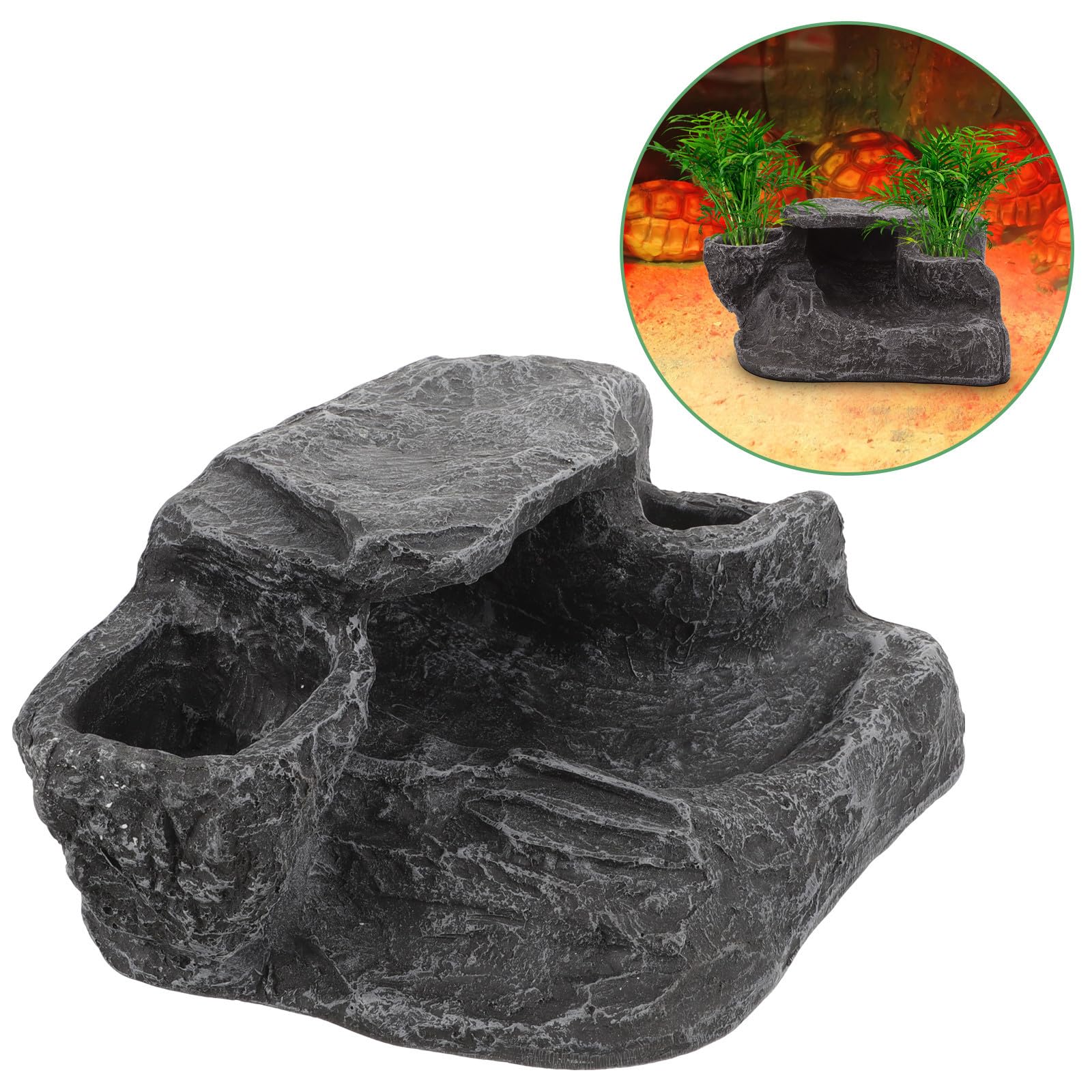 GALPADA Plataforma para Tortugas de Resina Rampa Fácil de Escalar, Resistente al Desgaste para Acuarios de Agua Dulce, Escondite y Decoración para Reptiles y Anfibios
