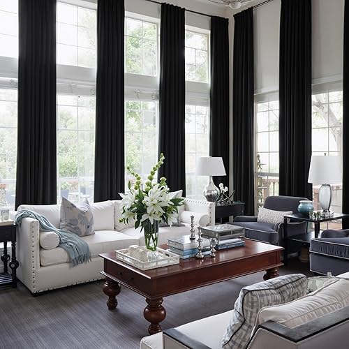 Miniatura 83 de NICETOWN Cortinas de terciopelo marrón, con aislamiento térmico que reducen el sonido, cortinas resistentes al calor y al frío mate para decoración