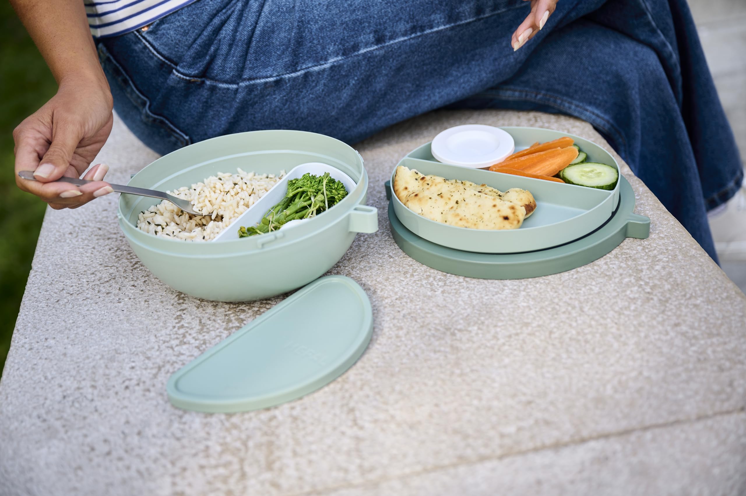 Mepal, Bento Lunch Bowl Vita, Multi-Compartment, Extra Bowl with lid, Dressing Container & Tray, Bento Box, Salad Lunch Box - Image 4