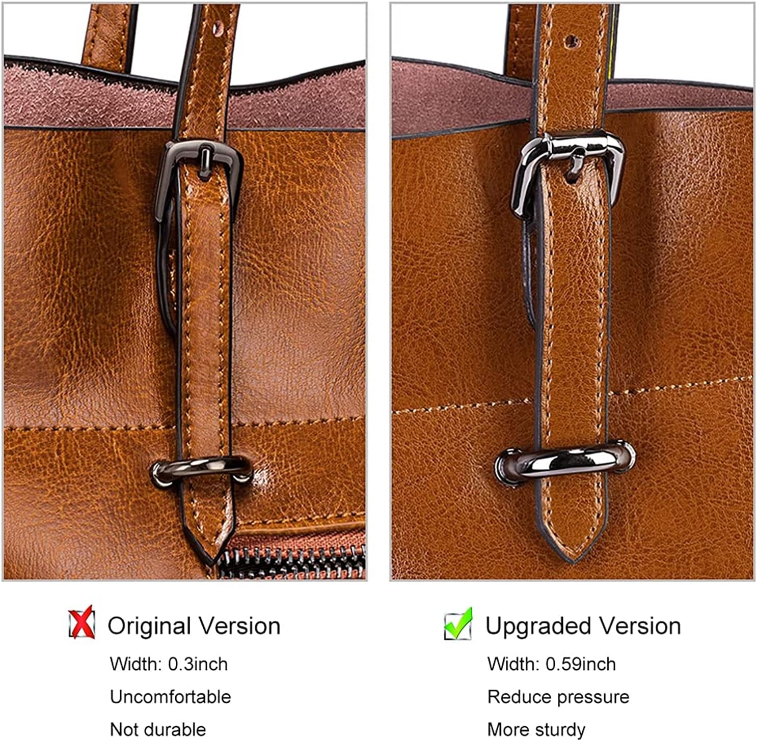 S-ZONE Vintage Genuine Leather Tote Shoulder Bag Handbag Big Large Capacity 2.0 - Image 3