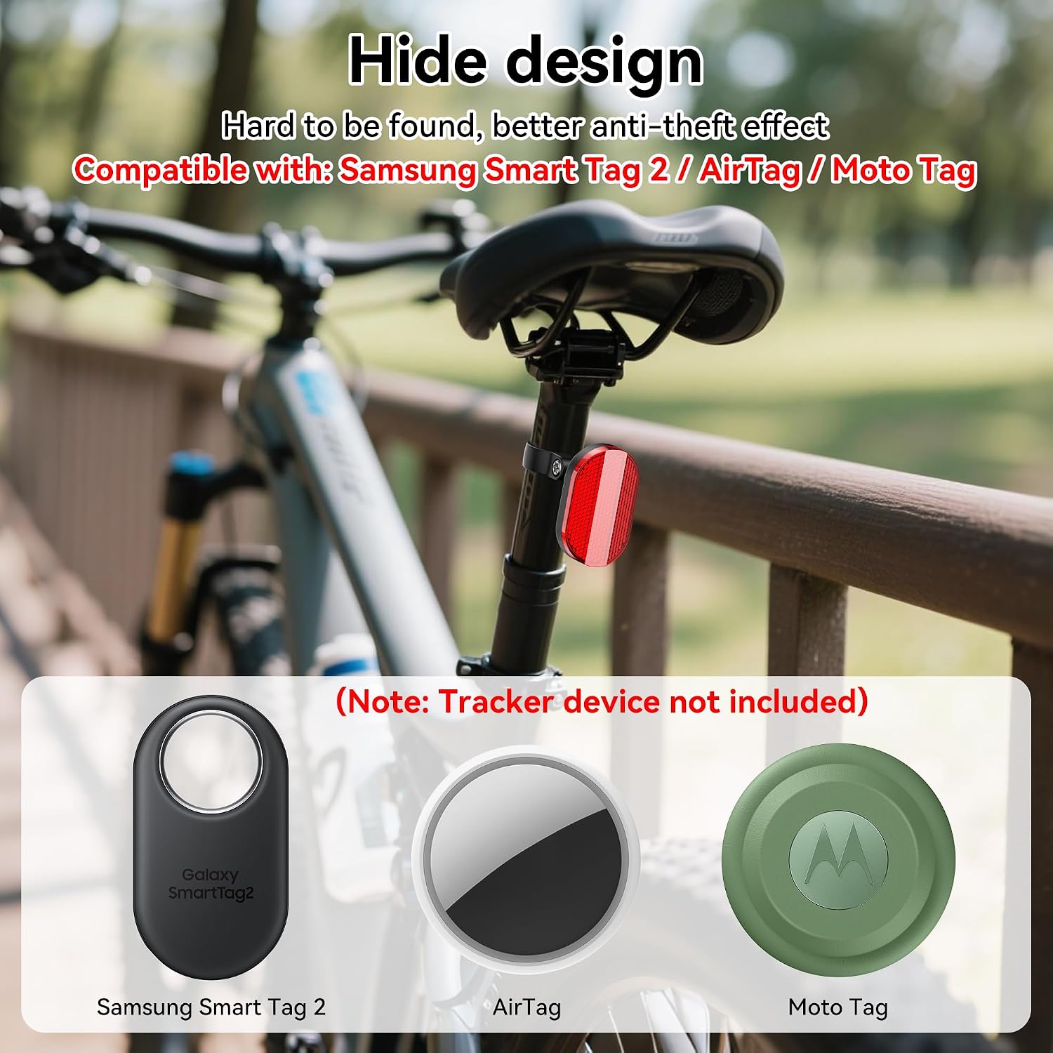 Samsung Smart Tag 2 バイクマウントホルダー 2025 アップグレード エアタグ&モトタグ対応 隠し自転車シートマ