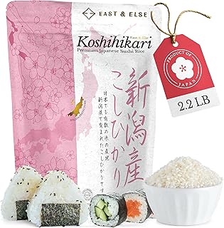 East and Else Premium Japanese Sushi Rice, Koshihikari Short Grain, 2.2 ...
