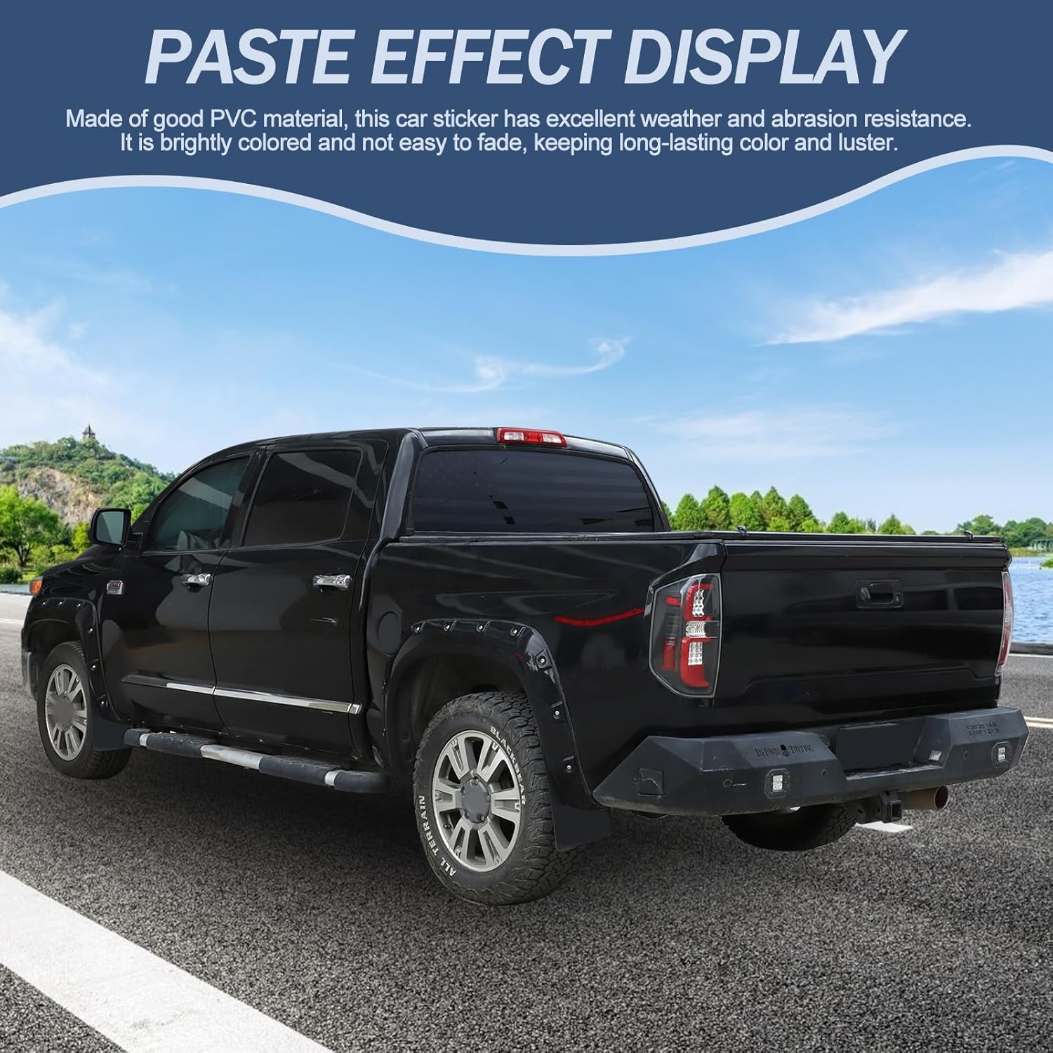 Truck Rear Window American Flag Decal Compatible with Toyota Tundra 2007-2025 Polyvinyl Chloride Tail Window Sticker Trim Decal Car-Styling Truck Back Window Graphics (American Flag, 2014-2021)