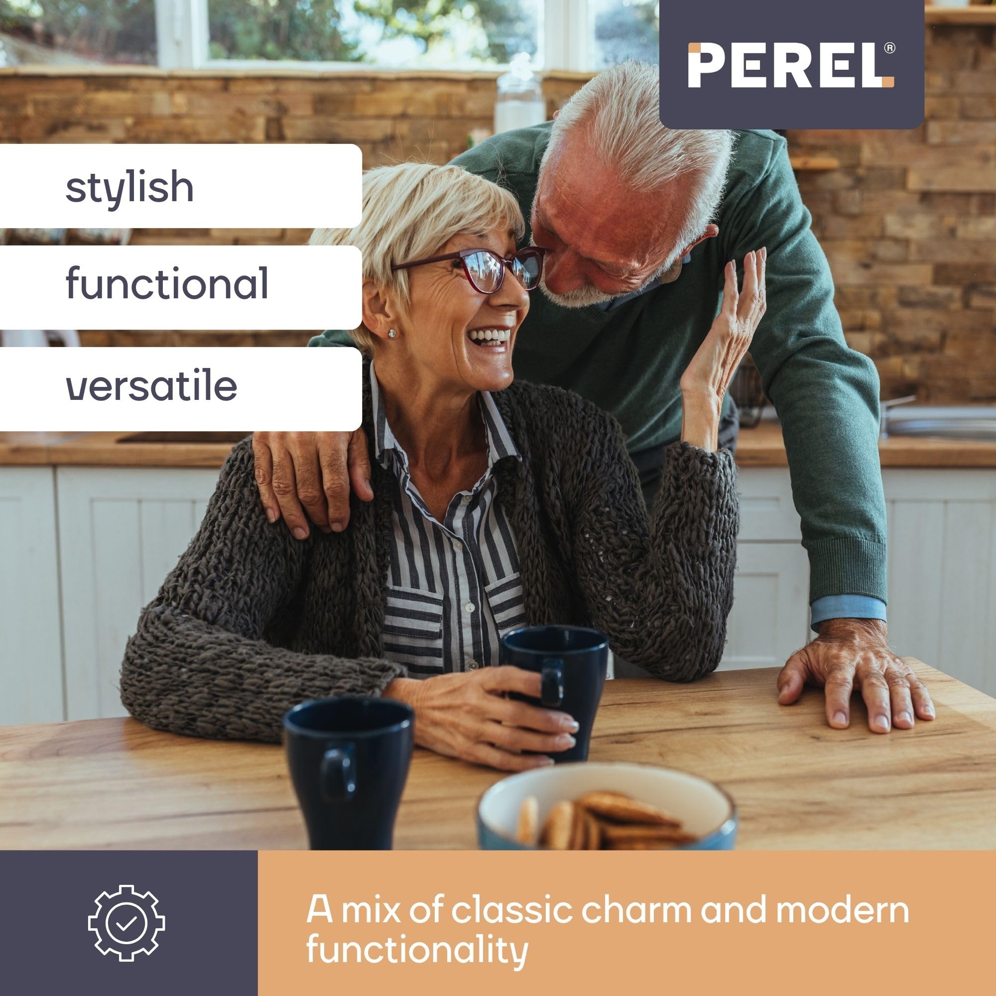 Perel Orologio a fogli mobili con calendario, quadrato, analogico, 31 x 31 cm, versione olandese