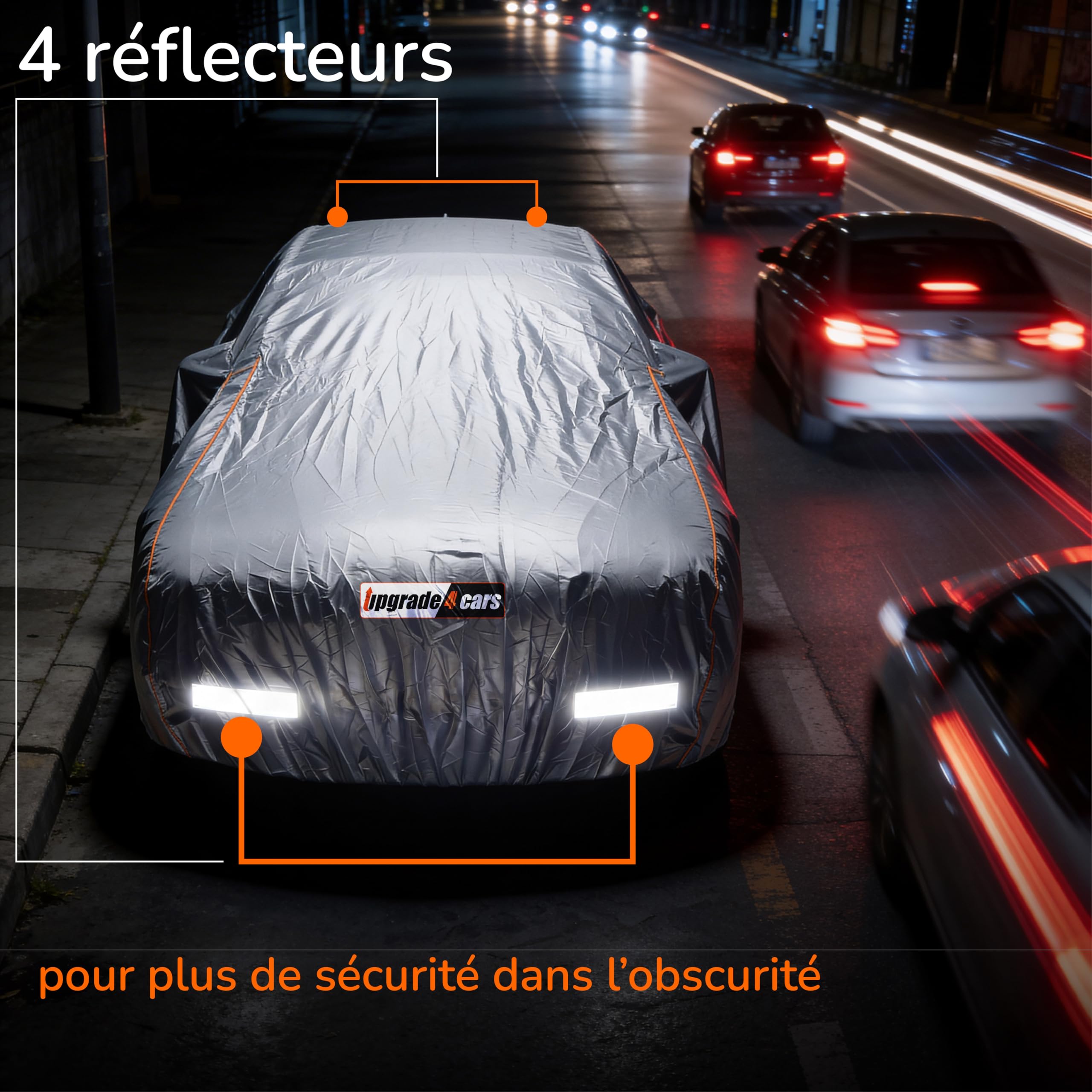 Upgrade4cars Housse de Voiture Extérieure Version 2026 Imperméable | Housse Complète pour Toutes Saisons | Bâche Universelle SUV - L (480 × 195 × 150 cm)