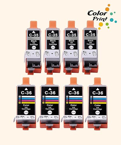 Miniatura 3 de ColorPrint - Cartucho de tinta compatible con PGI-35 CLI-36 para impresora Canon 35 36 PGI35 CLI36 para PIXMA iP100 iP110 mini260 mini320 TR150 (4 x