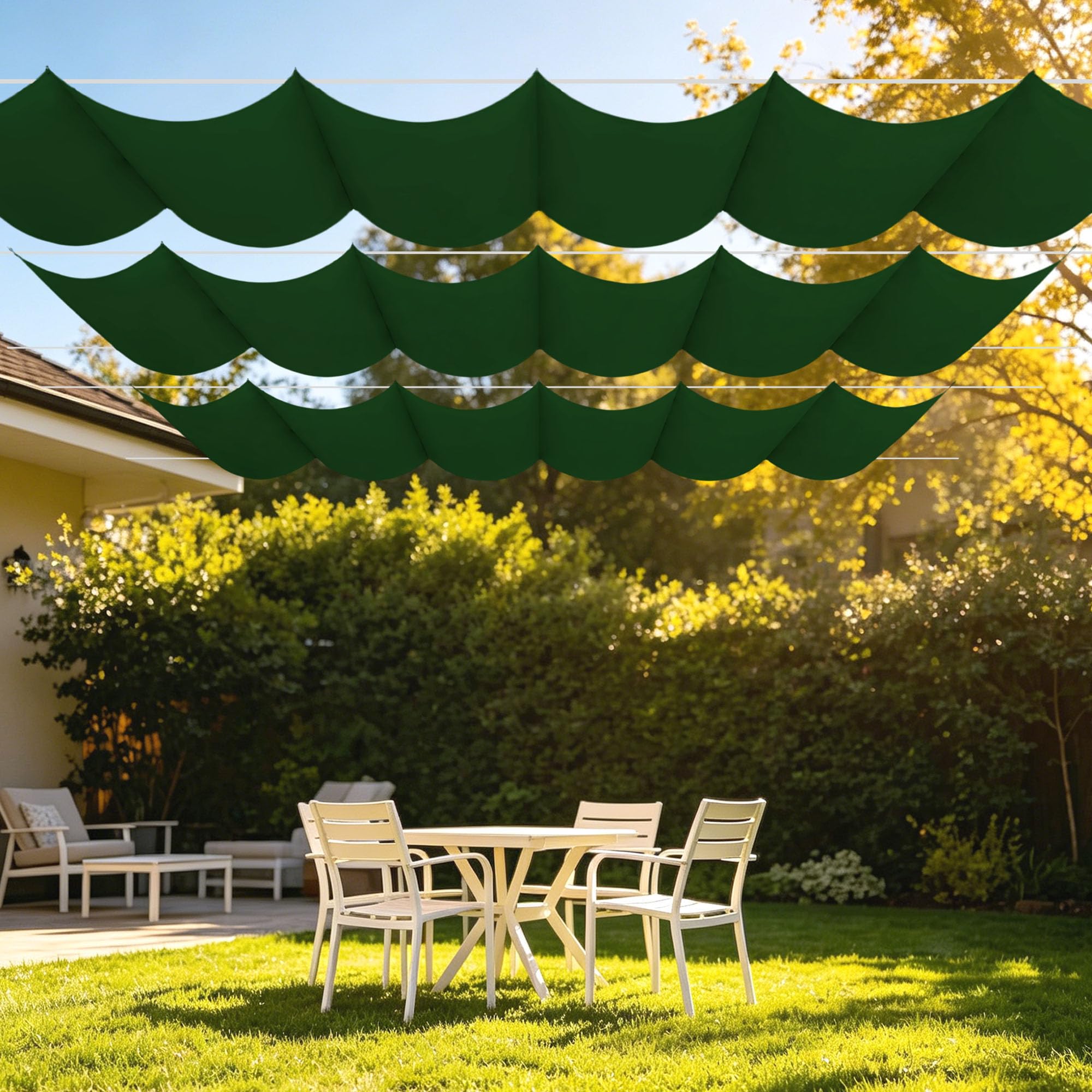Toile ombrage rétractable vague évite la chaleur sur le balcon