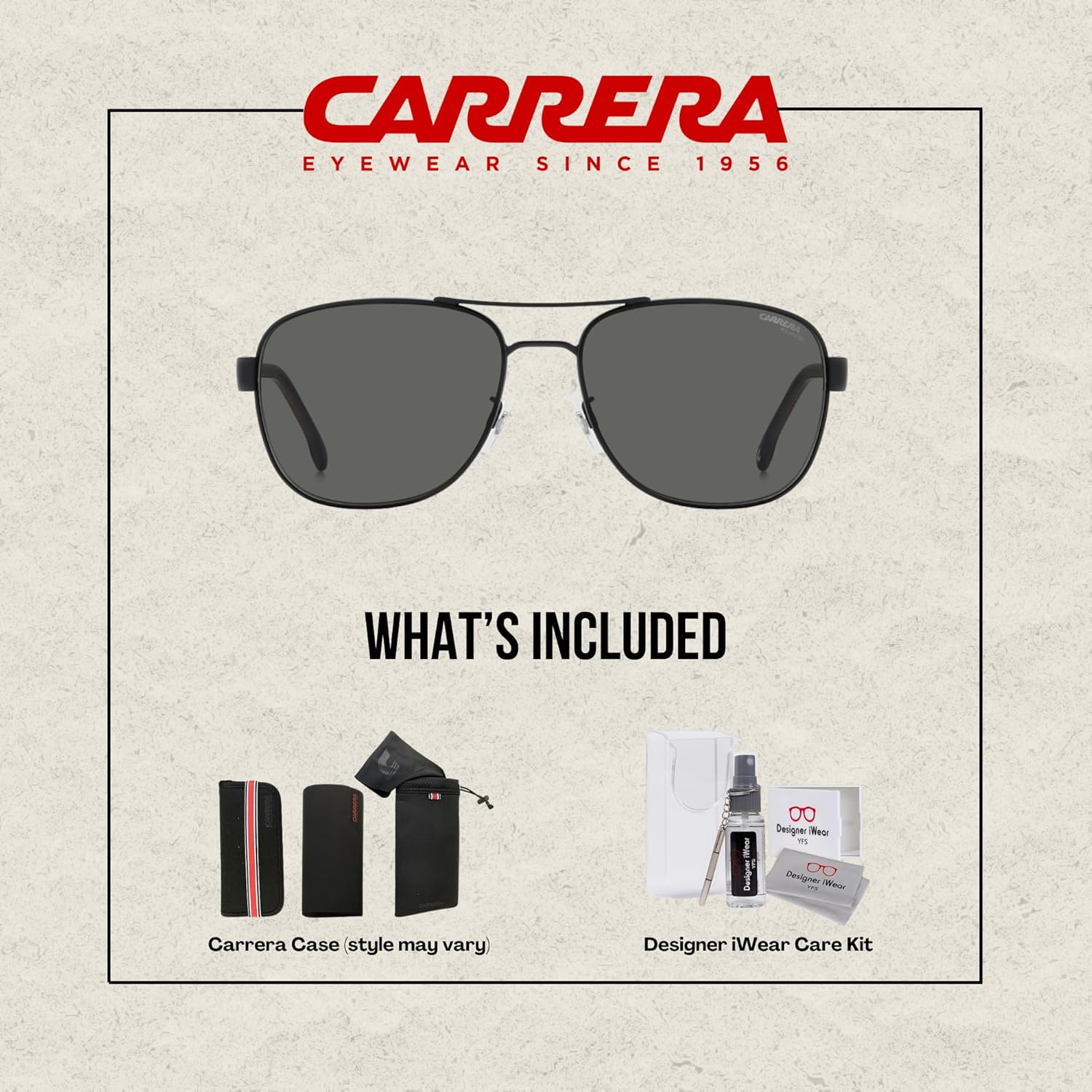 Carrera Flex02/G/S 62MM Rectangular Sunglasses for Men - Plastic Lens +BUNDLE with ACCESSORY EYEWEAR KIT
