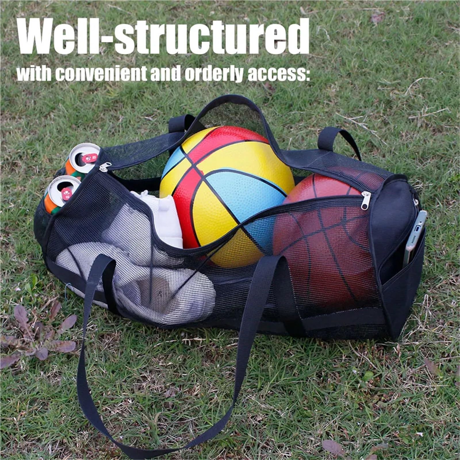 Bolsa de Gran Capacidad for 2 balones Deportivos: Baloncesto, Voleibol y fútbol para Pelotas
