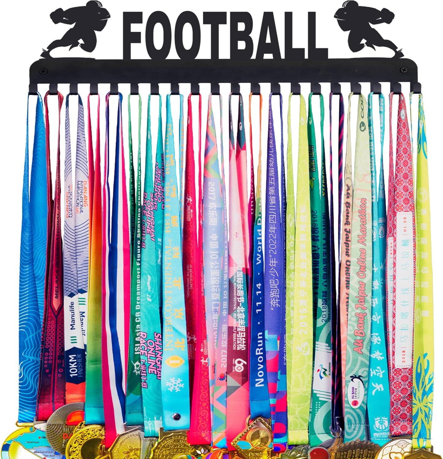 Goutoports Personalized Medal Hanger Display - Durable Metal Display Holder Rack for Over 60 Medals, Easy Installation for Sports Collectibles