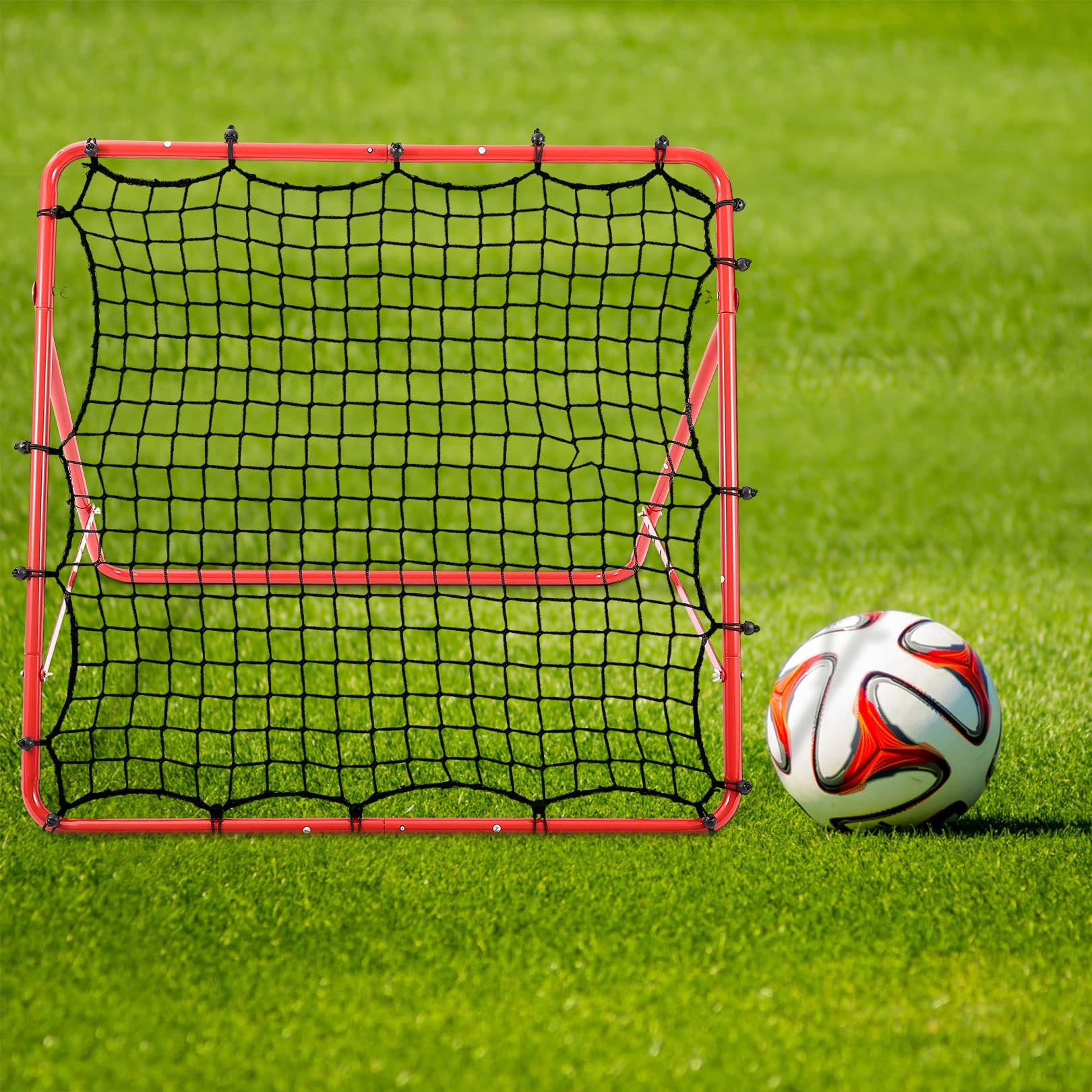Foldable Football Rebounder Net - Adjustable Angle, 100x100x70cm, Training Aid For Soccer, Baseball, Tennis