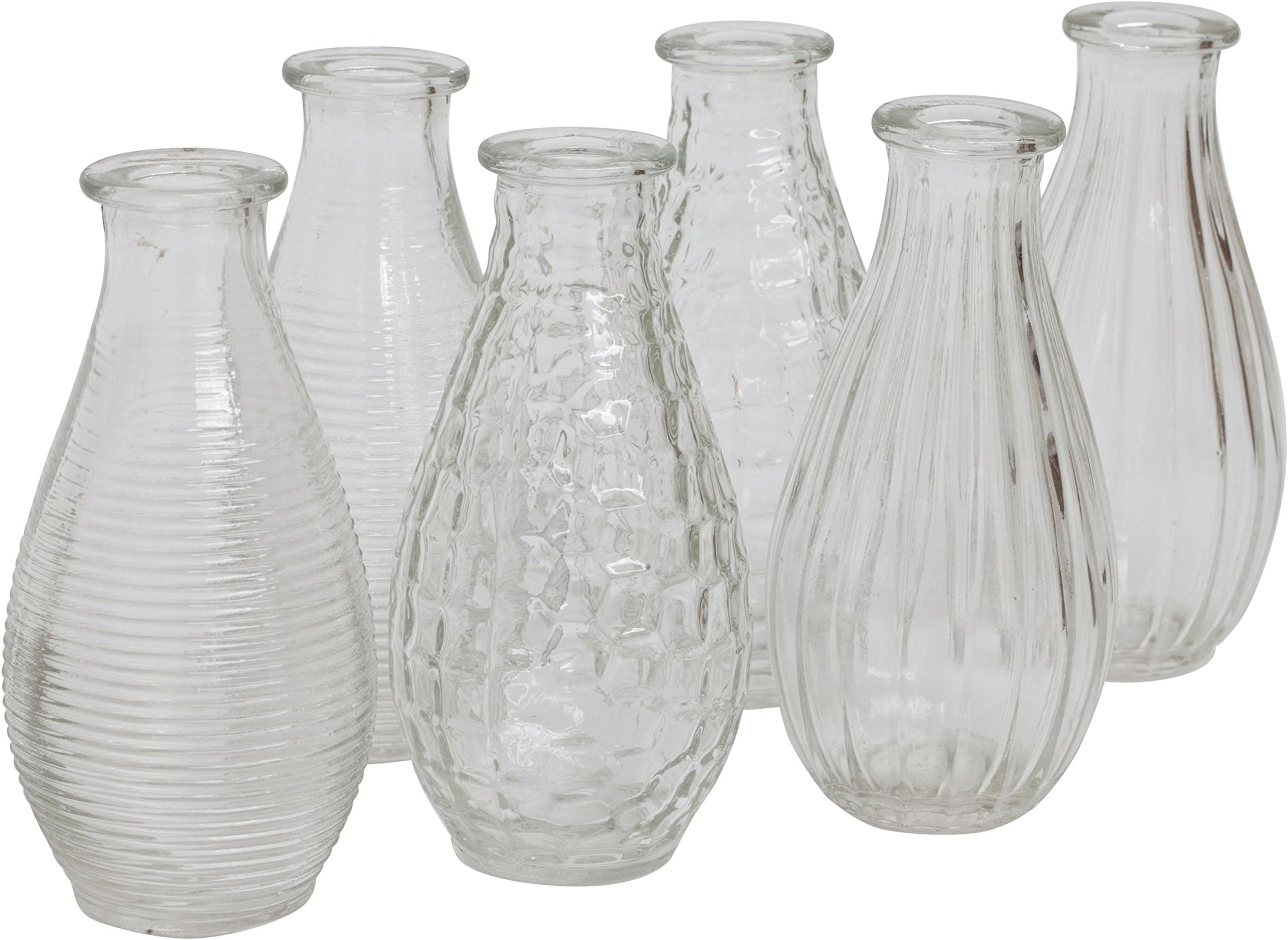 Set of 6 Clear Glass Bud Vases Home Table Wedding Decorations