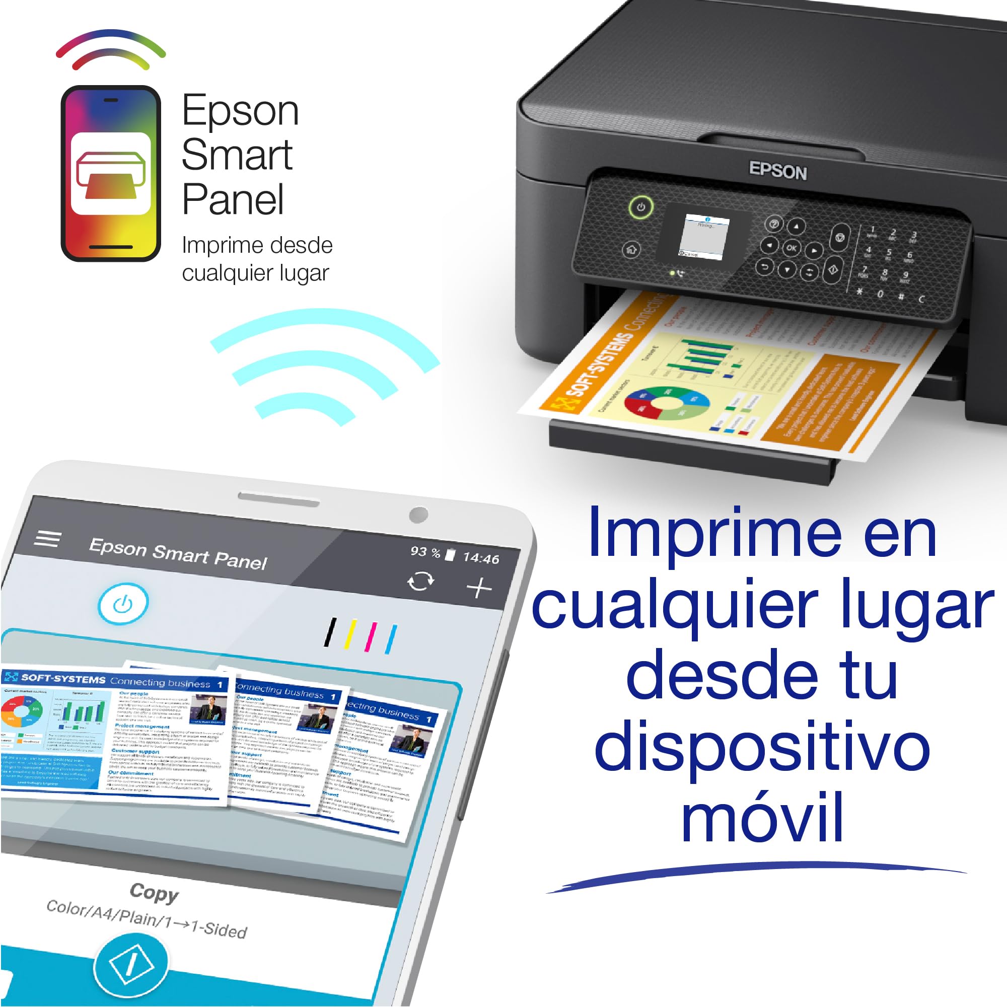 Epson Impresora de inyección de Tinta multifunción Workforce WF-2910DWF A4 con conectividad inalámbrica y 3 Meses Gratis de suscripción de Tinta ReadyPrint Flex*