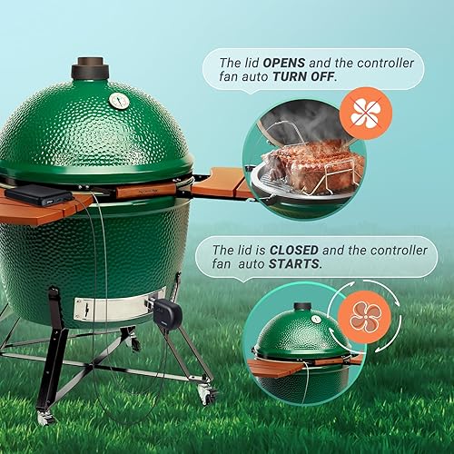 Miniatura 3 de INKBIRD ISC-027BW - Controlador de temperatura para ahumador con WiFi y Bluetooth, termómetro de parrilla con 4 sondas para huevo verde grande,