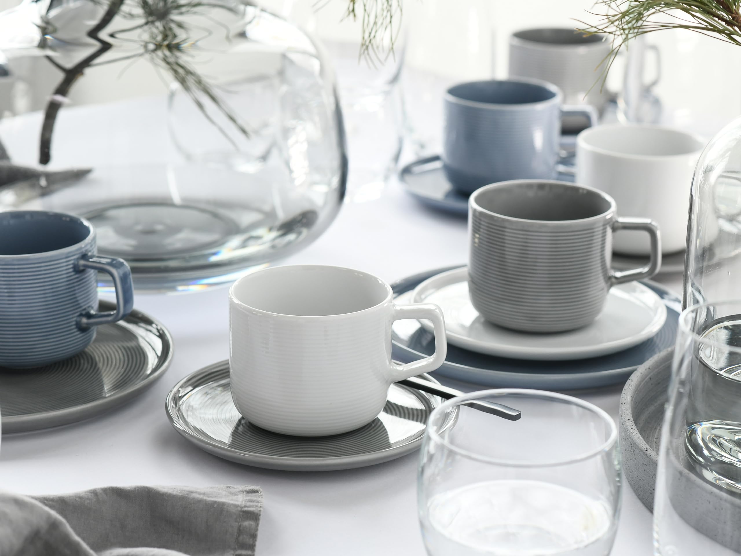 CreaTable, 25073, seria Session Urban, 18-częściowy zestaw naczyń dla 6 osób, porcelanowy serwis do kawy, nadaje się do mycia w zmywarce i używania w kuchence mikrofalowej, wyprodukowano w Europie