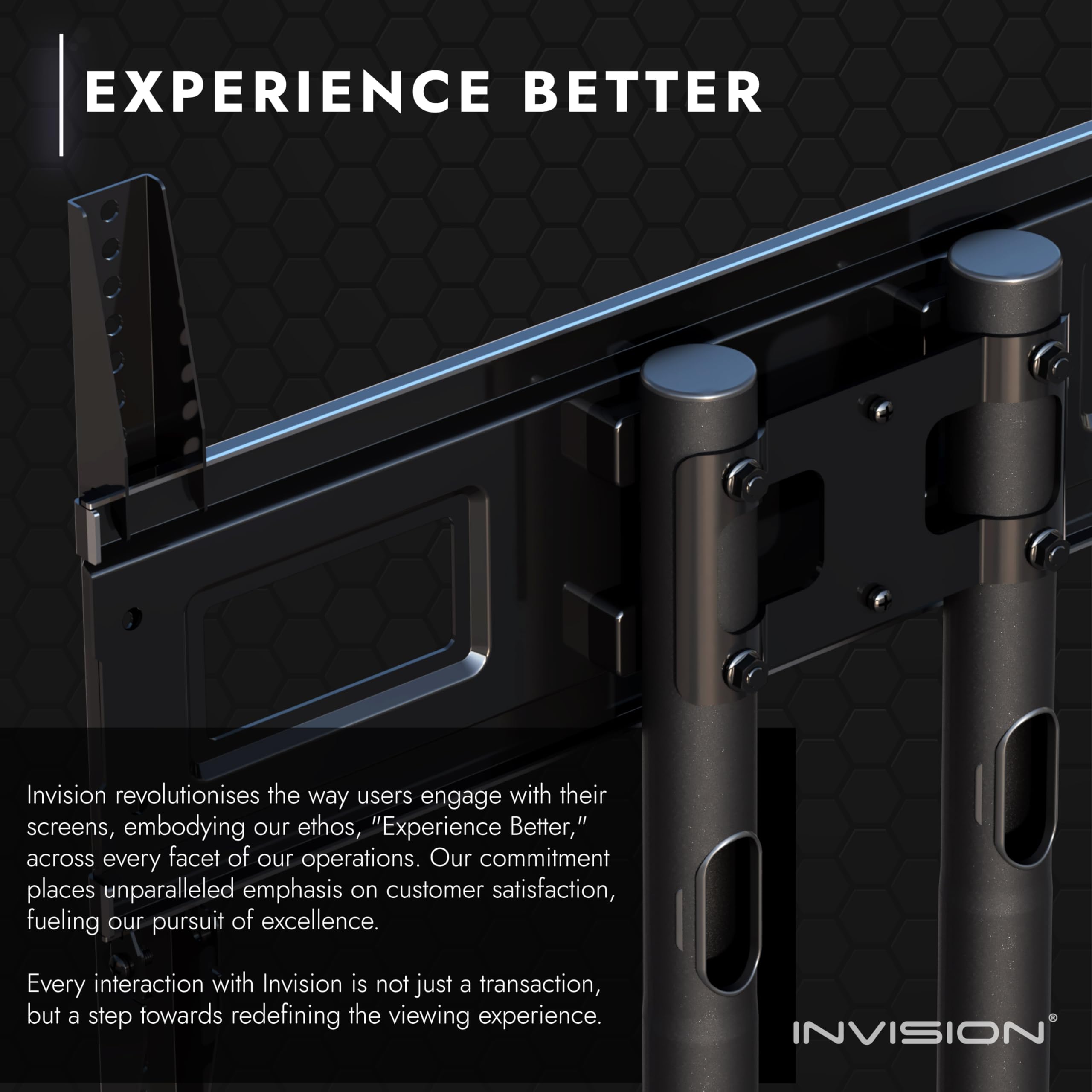 Invision Support TV sur Pied 32-75" Écran, Chariot Meuble TV à roulettes Réglable en Hauteur avec 1 Etagère, Anti Basculement et Ultra Stable, Jusqu'à 45.5kg Max VESA 600x400mm GT1200 ScreenStation