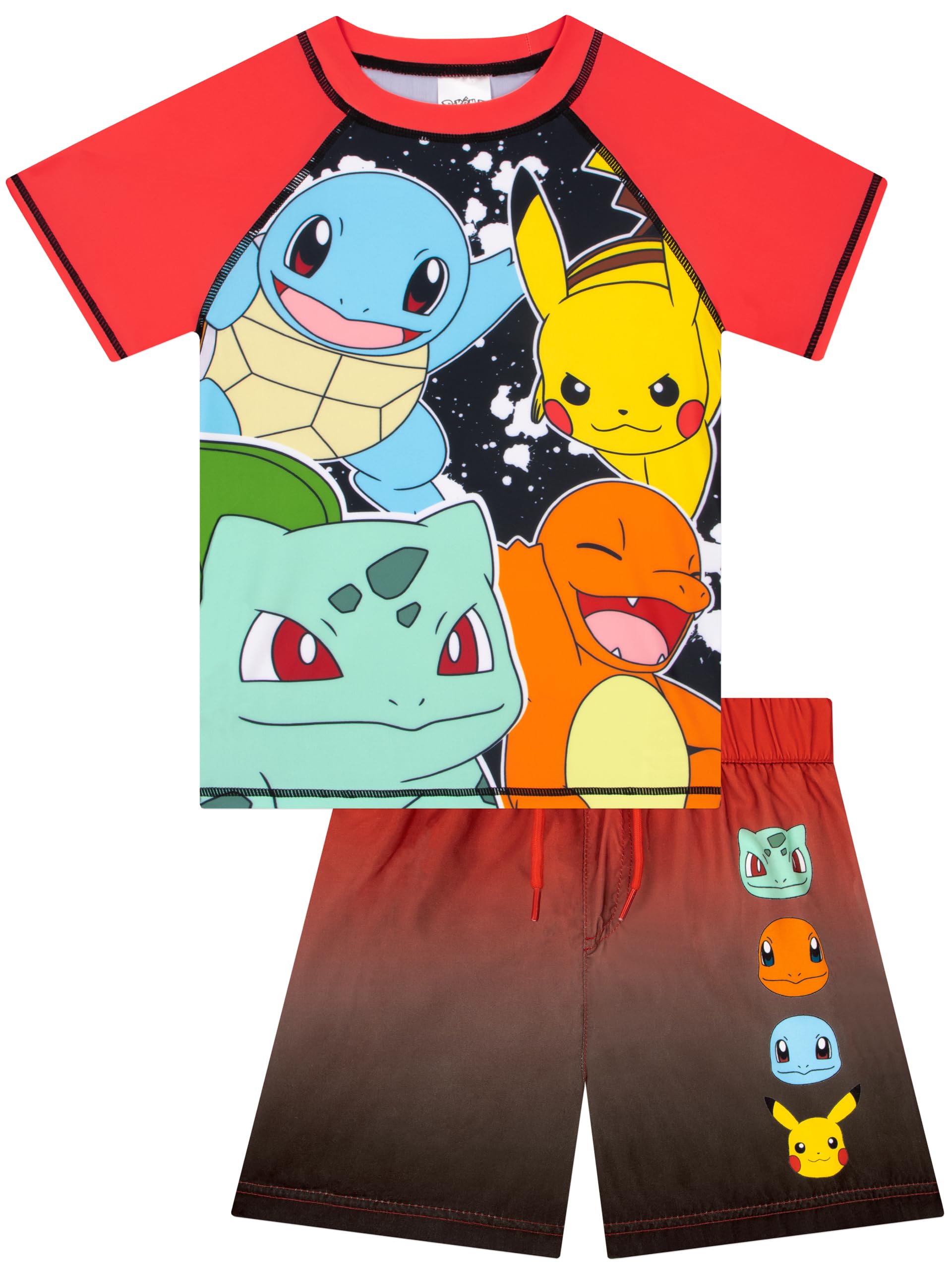 Pokemon Strój Kąpielowy Dla Chłopca, Kostium Z Bulbasaur, Charmander I Pikachu, 2-Częściowy Komplet Kąpielowy