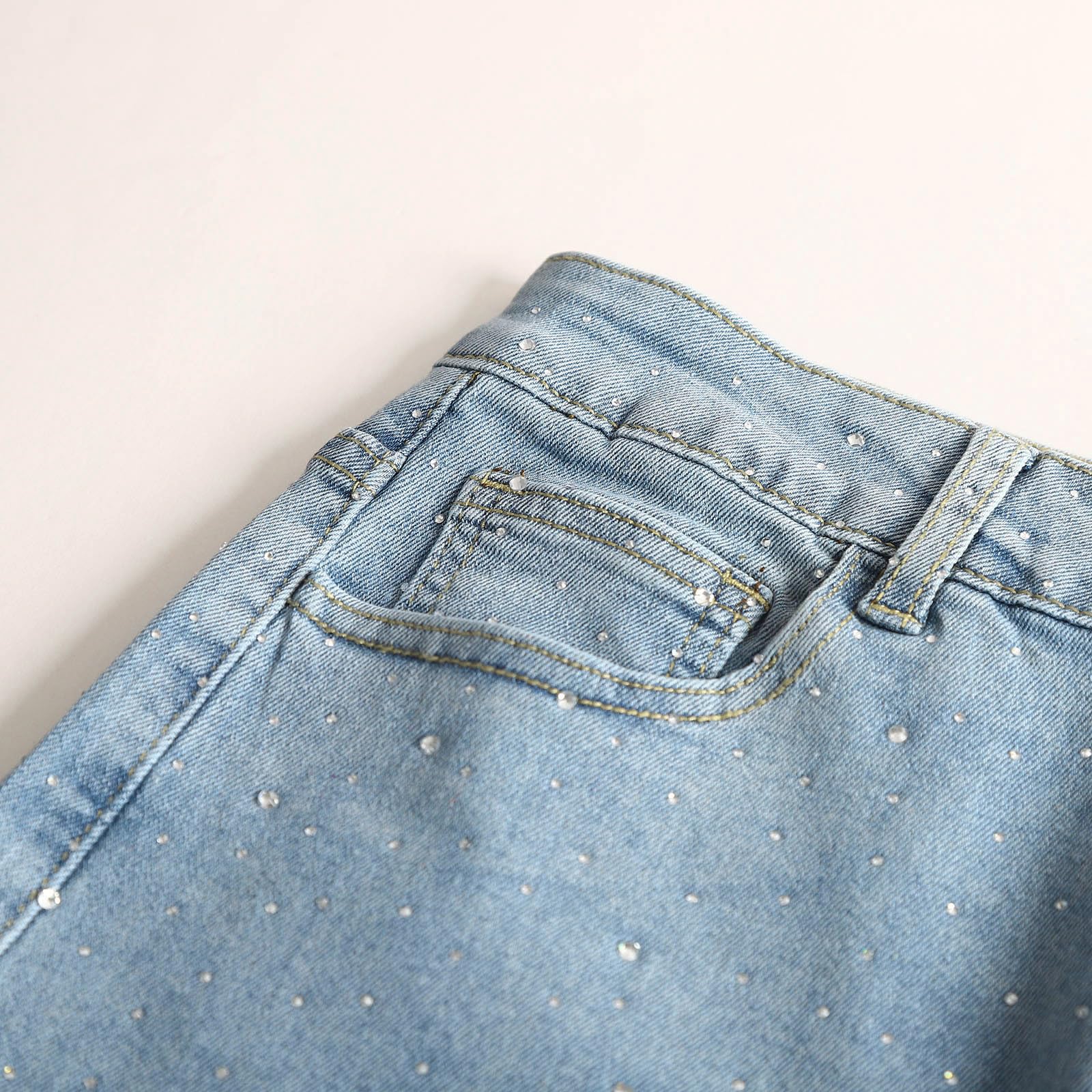 Genérico Vaqueros Rectos Mujer Vaqueros Elásticos Mujer Elásticos Campana Pantalones Ajustados para Cintura Alta Aspecto Desgastado Efecto De Lavado Pantalones