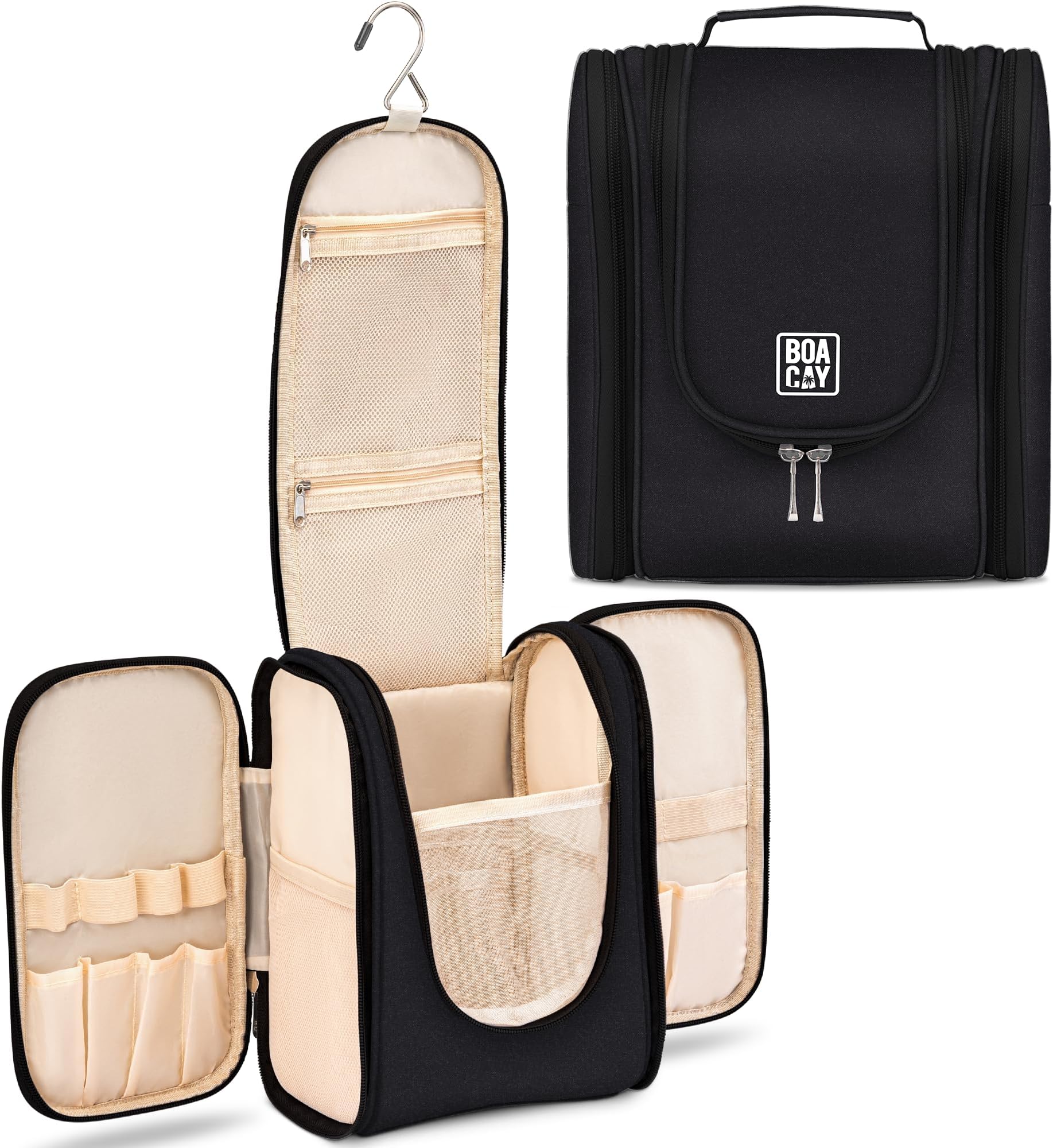 BOACAY Extra Large Hanging Travel Toiletry Bag for Women & Men, Makeup Bag