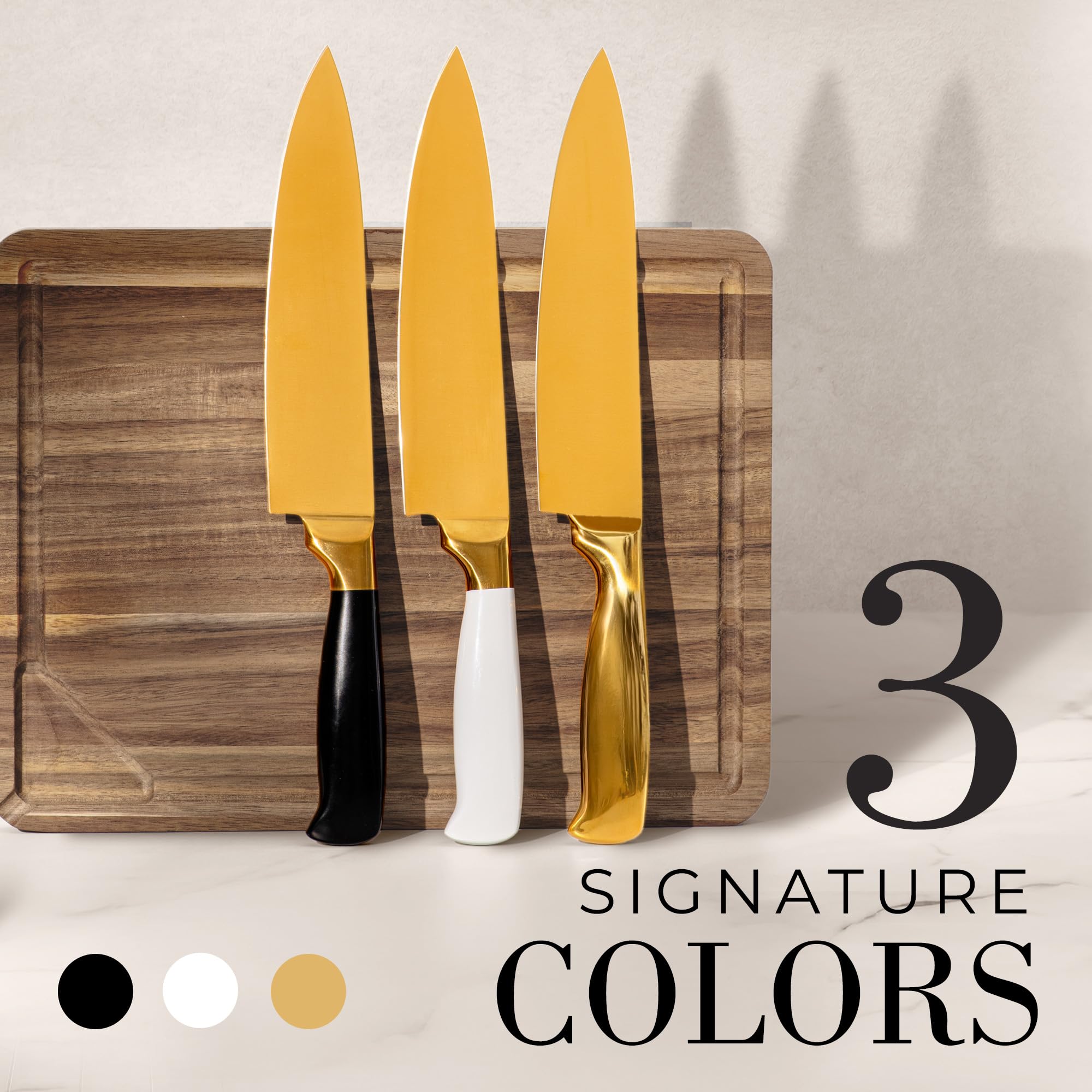 STYLED SETTINGS White and Gold Chef Knife — Amazon image 7