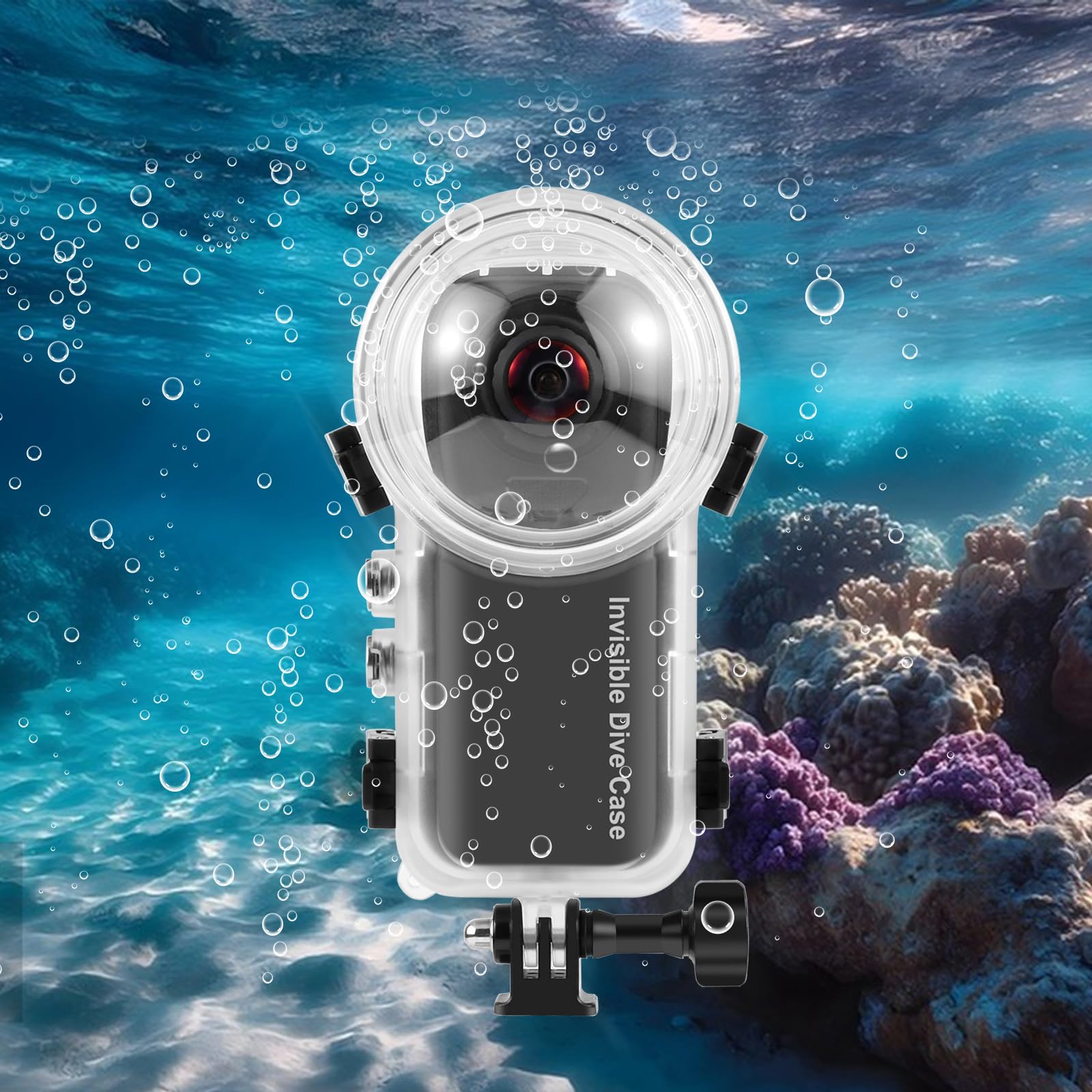 Mallette de plongée invisible pour Insta360 X4 Air, 50 m | Coque de protection scellée, Actinon Camera 360 degrés accessoires de photographie pour plongée surf natation ski