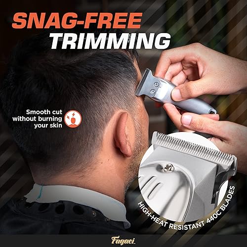 Miniatura 4 de Fagaci Cortadora de pelo profesional, tijeras de pelo y recortadora de pelo extremadamente afiladas, tijeras de pelo, Turbo Power inalámbrico y