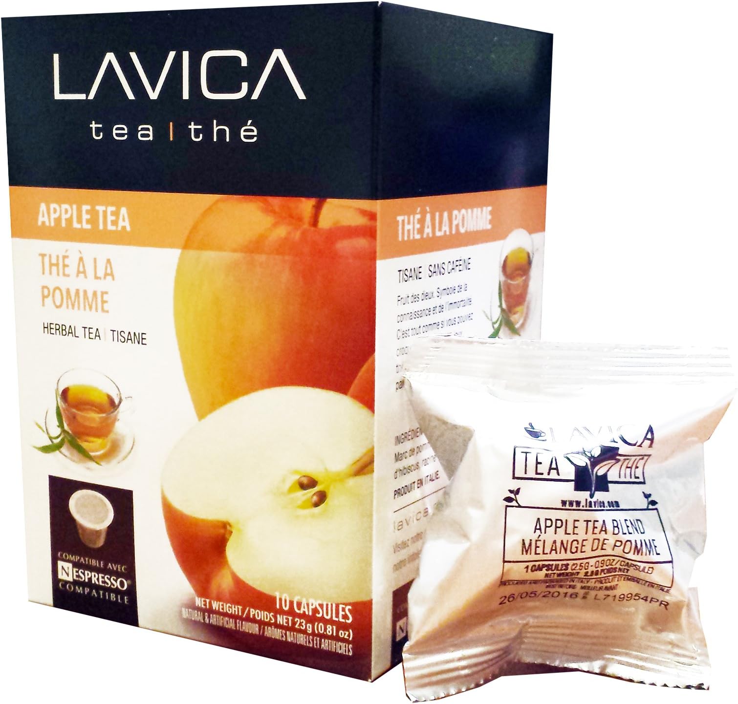 150 Apple Blend Nespresso Compatible All - Natural Tea Single Serve Capsules - Caffeine Free - Compatible with Nespresso Originalline Machines