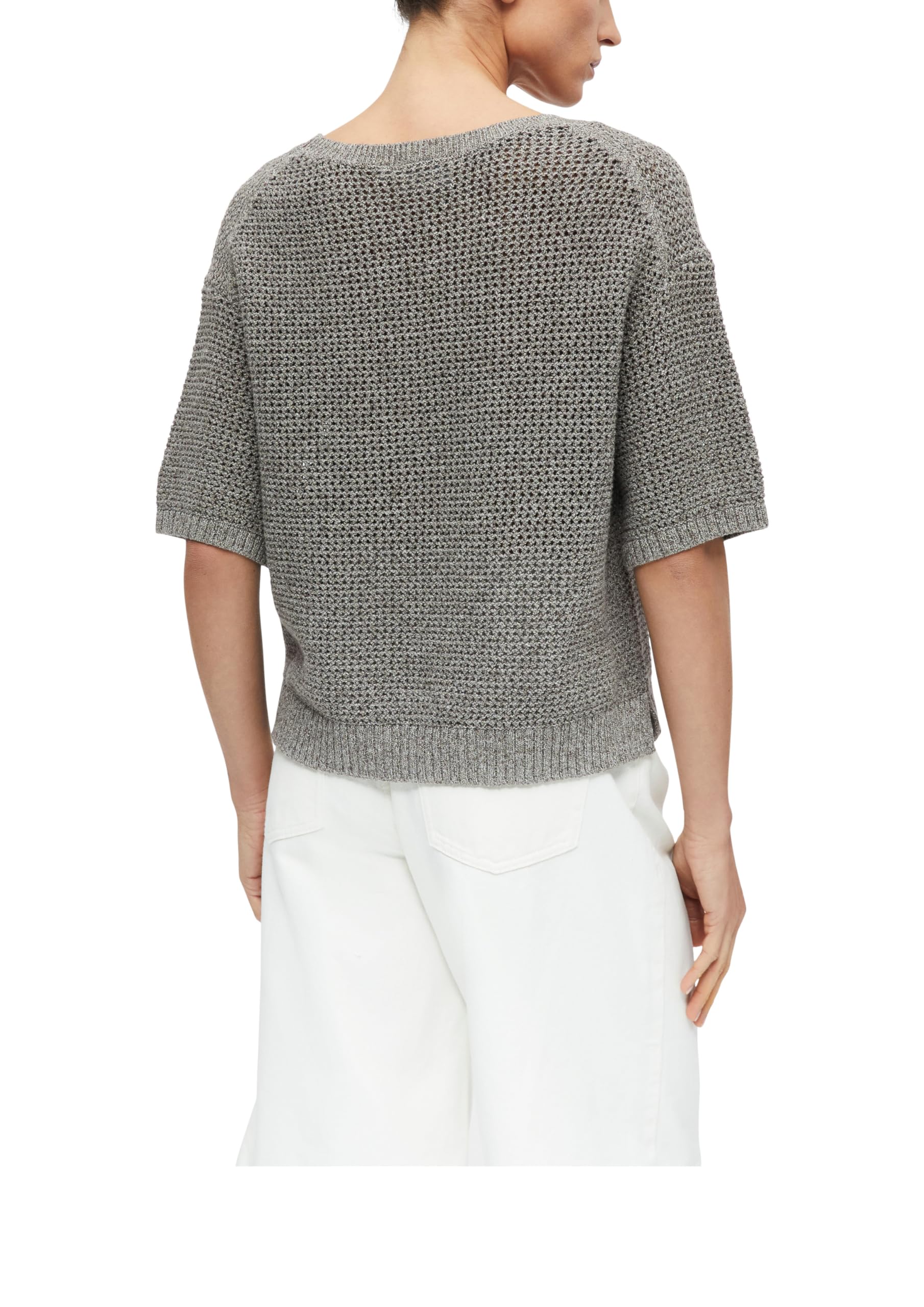 Comma Melierter Pullover aus Ajourstrick
