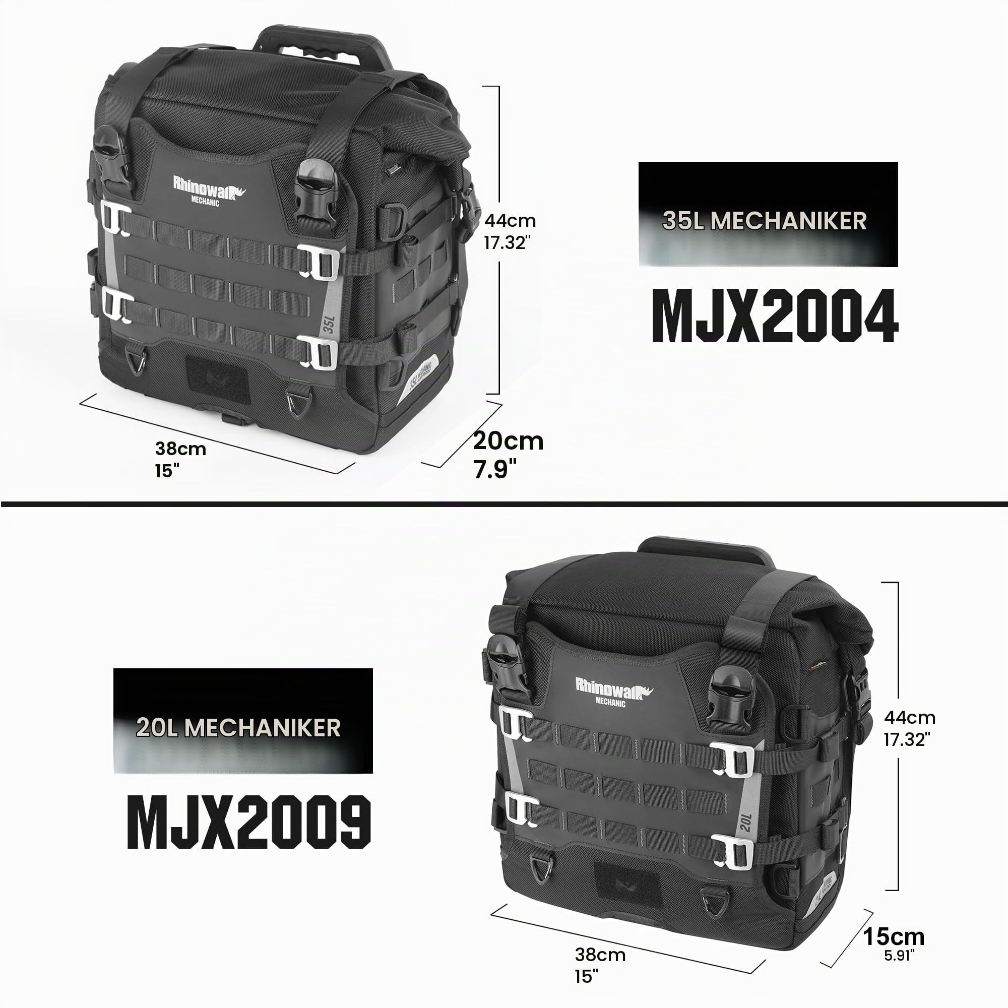 Rhinowalk Motorrad Satteltasche 20L Wasserdicht Motorradtasche Seitentasche Gepäcktasche Hecktasche Hinterradtasche