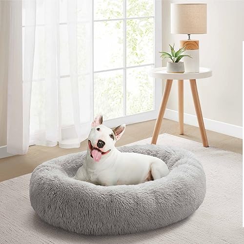 Miniatura 8 de Friends Forever Serena Donut - Cama ortopédica de espuma viscoelástica para perro, sofá ovalado de piel sintética suave para mascotas de interior,