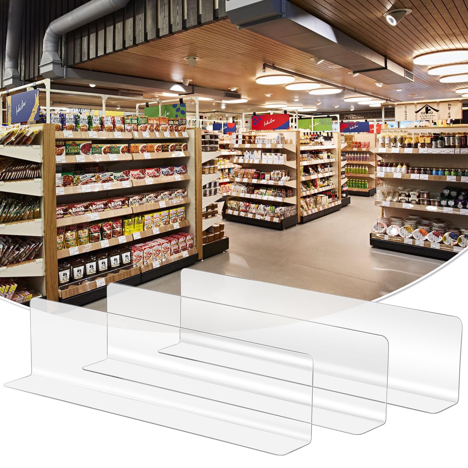 20 Stück Warentrenner aus Transparentem Kunststoff L förmige Regalteiler für Supermarkt Regale und Küchenschränke Frei Platzierbare und Sichere Waren Regal Trenner