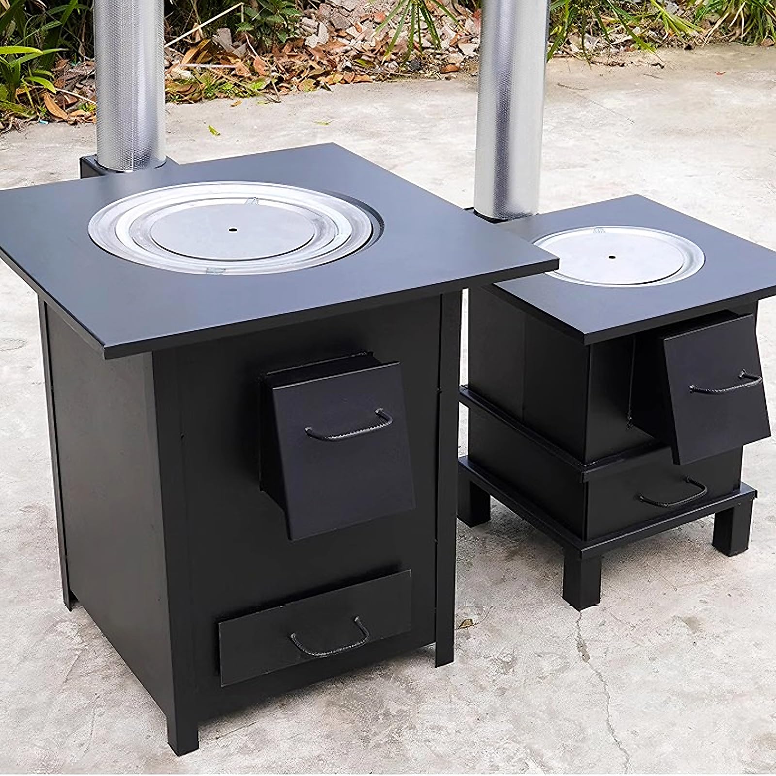 Stufa a Legna Portatile per 1-4 Persone Stufe a Legna da Interno con Canna Fumaria da 97cm Lamiera in Acciaio Spesso Cucine da Campeggio per uso Interno ed Esterno