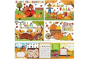 PETCEE Thanksgiving Colorable Placemats (16 Pack)