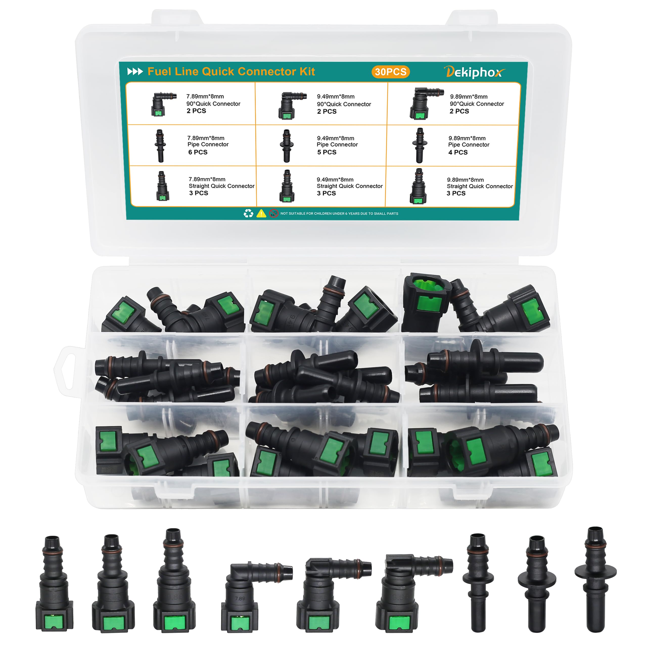 Dekiphox 30PCS Assorted Fuel Line Quick Connector Set