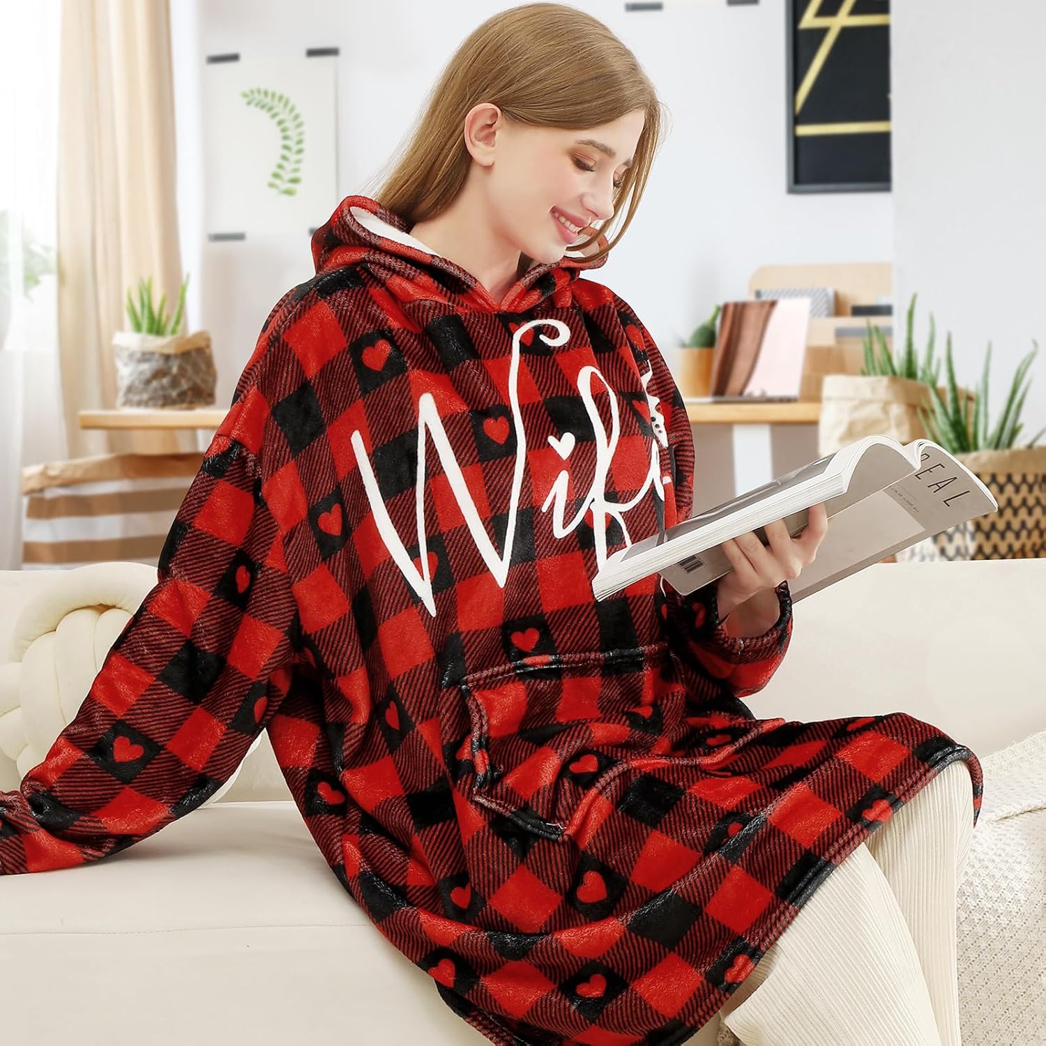 Wearable Blanket Hoodie for Women, Wife Gifts from Husband, Gift for Women for Anniversary Christmas Valentines Mothers Day - Image 3