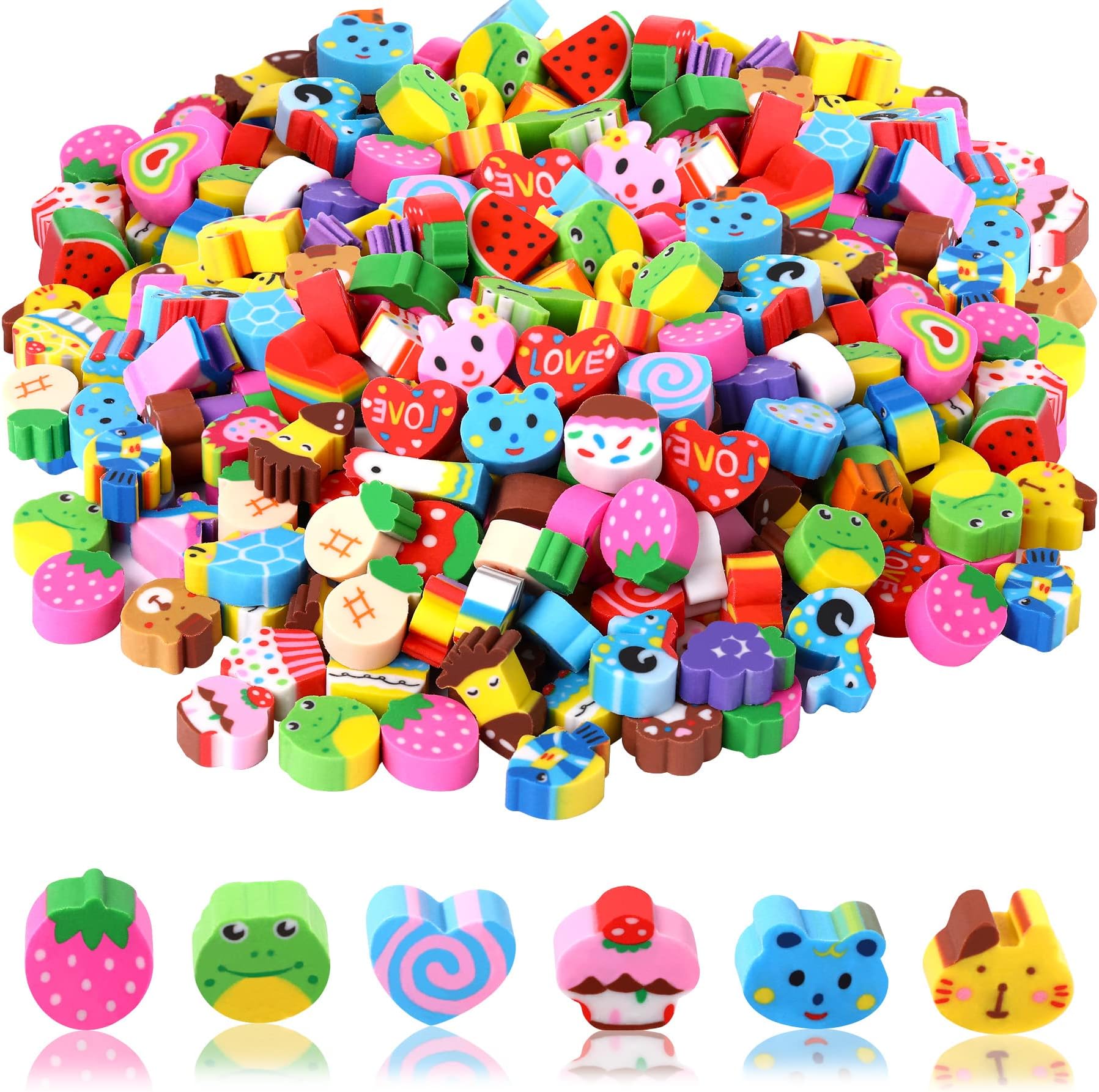 150 Pieces Mini Erasers for Kids Bulk - Novelty Animal and Pencil Assortment - Cute Small Erasers for Students, Homework, School, Classroom Rewards, Prizes, Party Favors (Multi-Style)