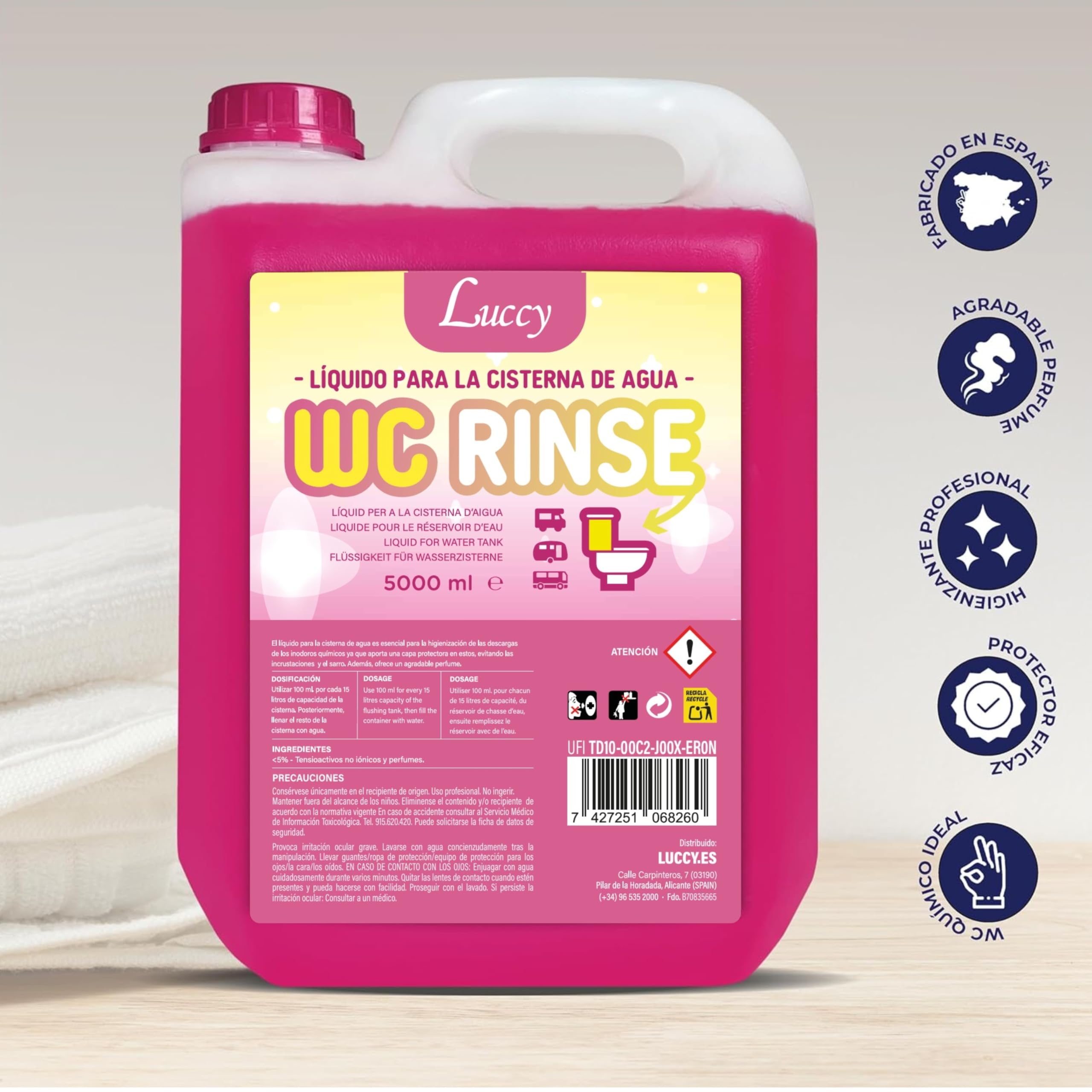 Pack WC Rinse 5L + WC Blue 5L | Aditivo para Cisterna del Inodoro y Aditivo para Aguas Negras de Caravanas y Campers