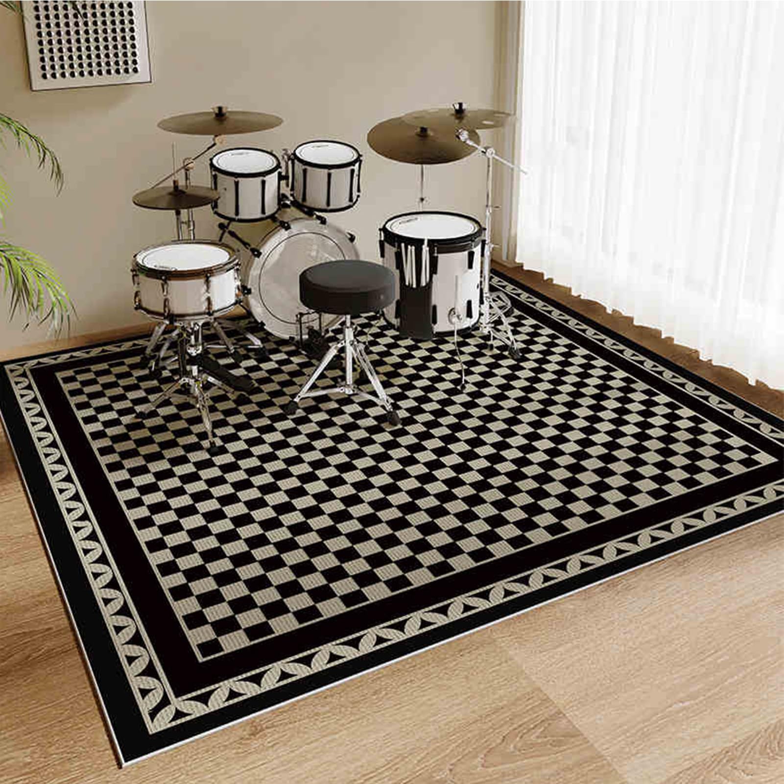 Qesjodfu Drumkleed Drummat, professioneel drumtapijt, antislip geluiddichte tapijten, muziekinstrumentpads, geluiddichte tapijtpads, drumaccessoires voor drumstellen, elektrische trommeltapijten voor Qesjodfu Drumkleed Drummat, professioneel drumtapijt, antislip geluiddichte tapijten, muziekinstrumentpads, geluiddichte tapijtpads, drumaccessoires voor drumstellen, elektrische trommeltapijten voor