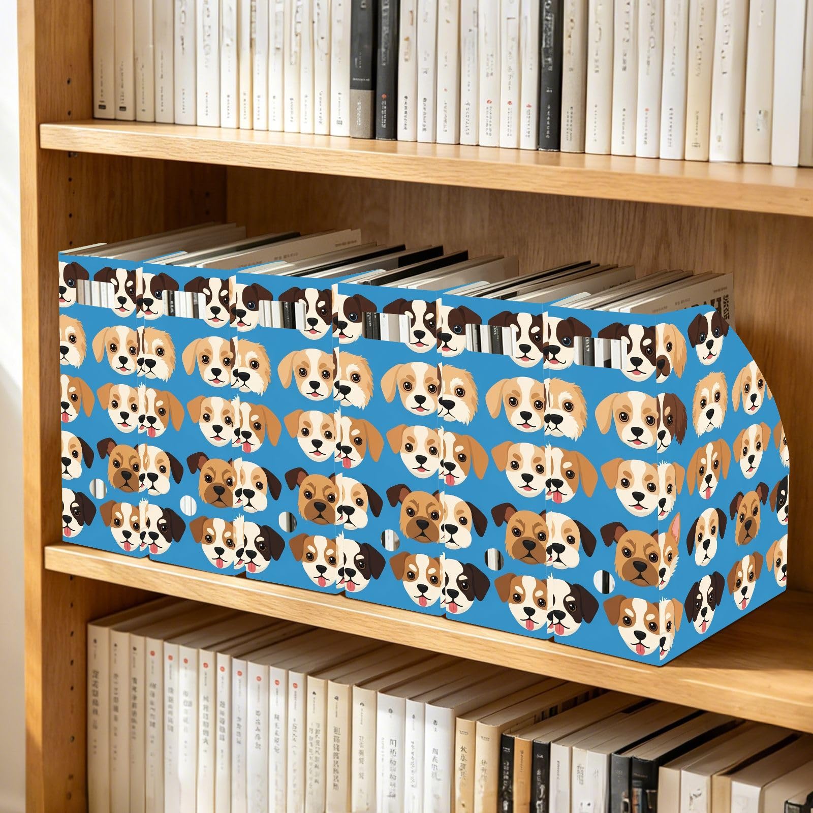 Organisateur de fichiers pliable en forme de chien bleu