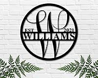 PLTZCRAFT Personalized Split Letter Monogram Metal Name Sign - Custom Family Last Name Wall Decor for Indoor Outdoor, Wedding Housewarming Gift