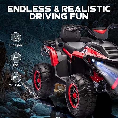 Miniatura 7 de Juguete eléctrico de 24 V para niños, asiento espacioso para niños con motor de doble accionamiento, velocidad máxima de 6 Mph, marcha adelante y