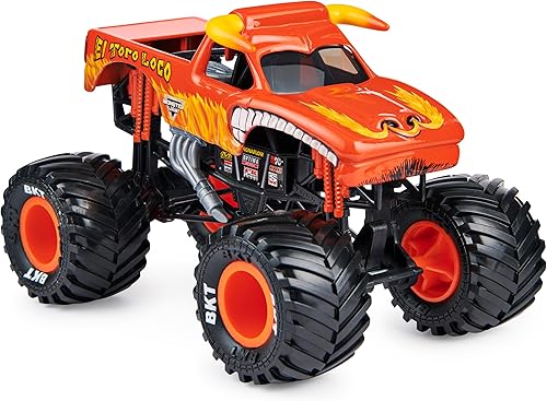 Miniatura 2 de Monster Jam Monster Truck oficial - El Toro Loco - Vehículo fundido a presión a escala 124 - Llantas cromadas y neumáticos para todos los juegos -