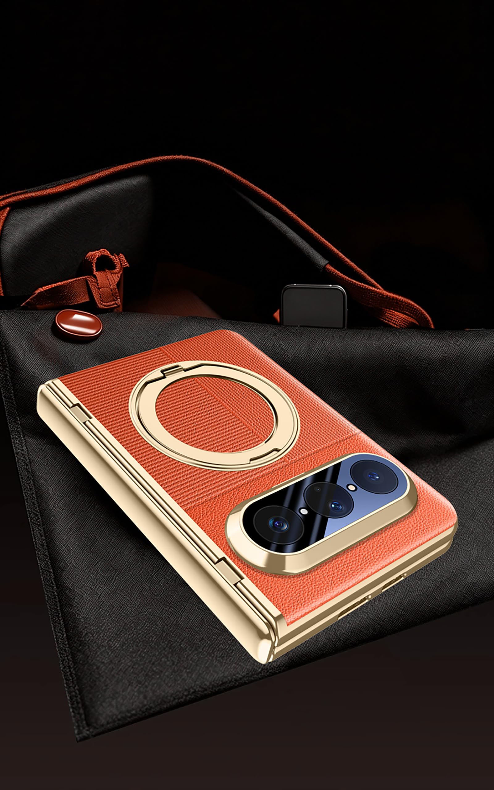 Custodia in Pelle Huawei Pura X Max,Blu 1