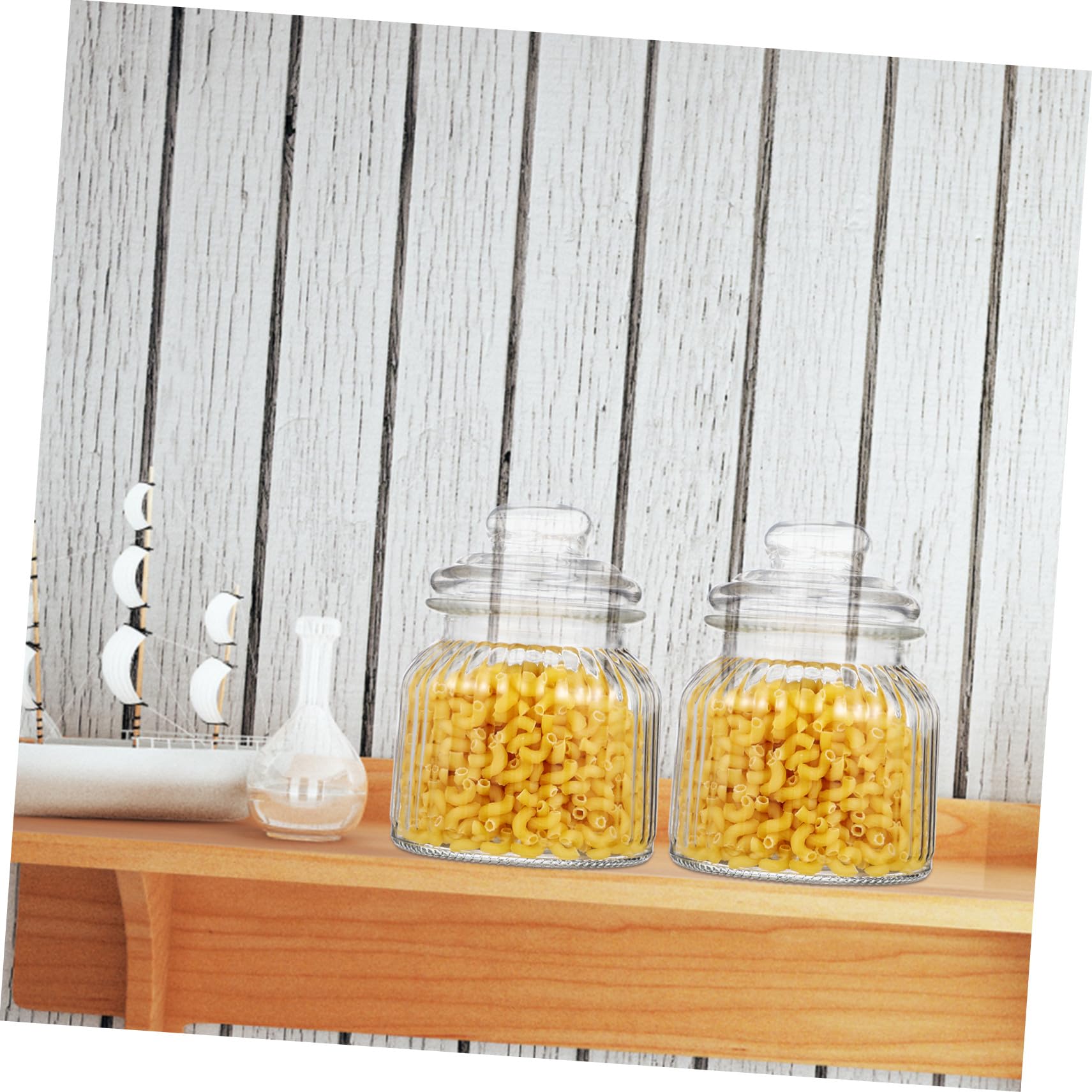 VICASKY Glas Vorratsgläser Luftdicht und Spülmaschinenfest mit Deckel 2 Stück 650ml Aufbewahrung von Süßigkeiten und Trockenfrüchten für Weihnachten und Party