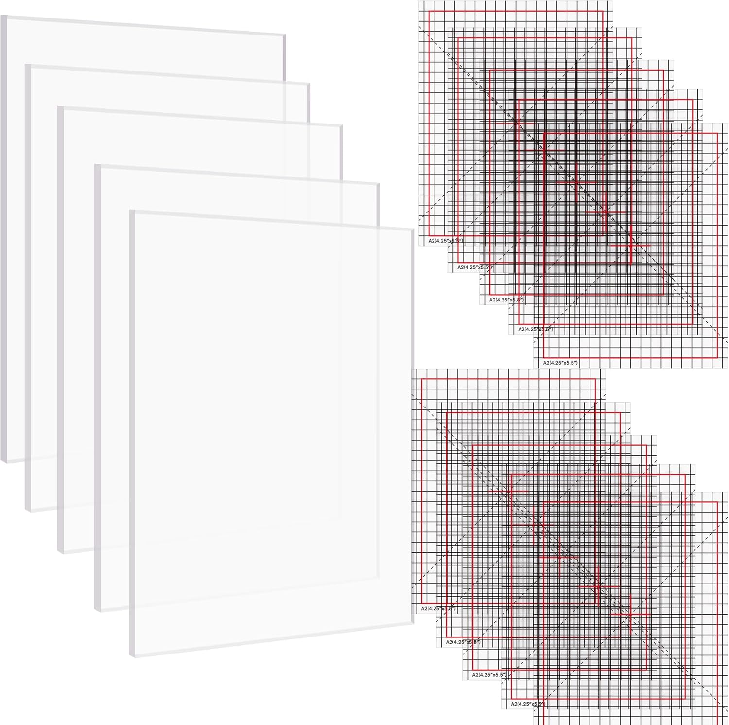 5PCS 4.75x6"Photopolymer Grip Mat with 10PCS Printed