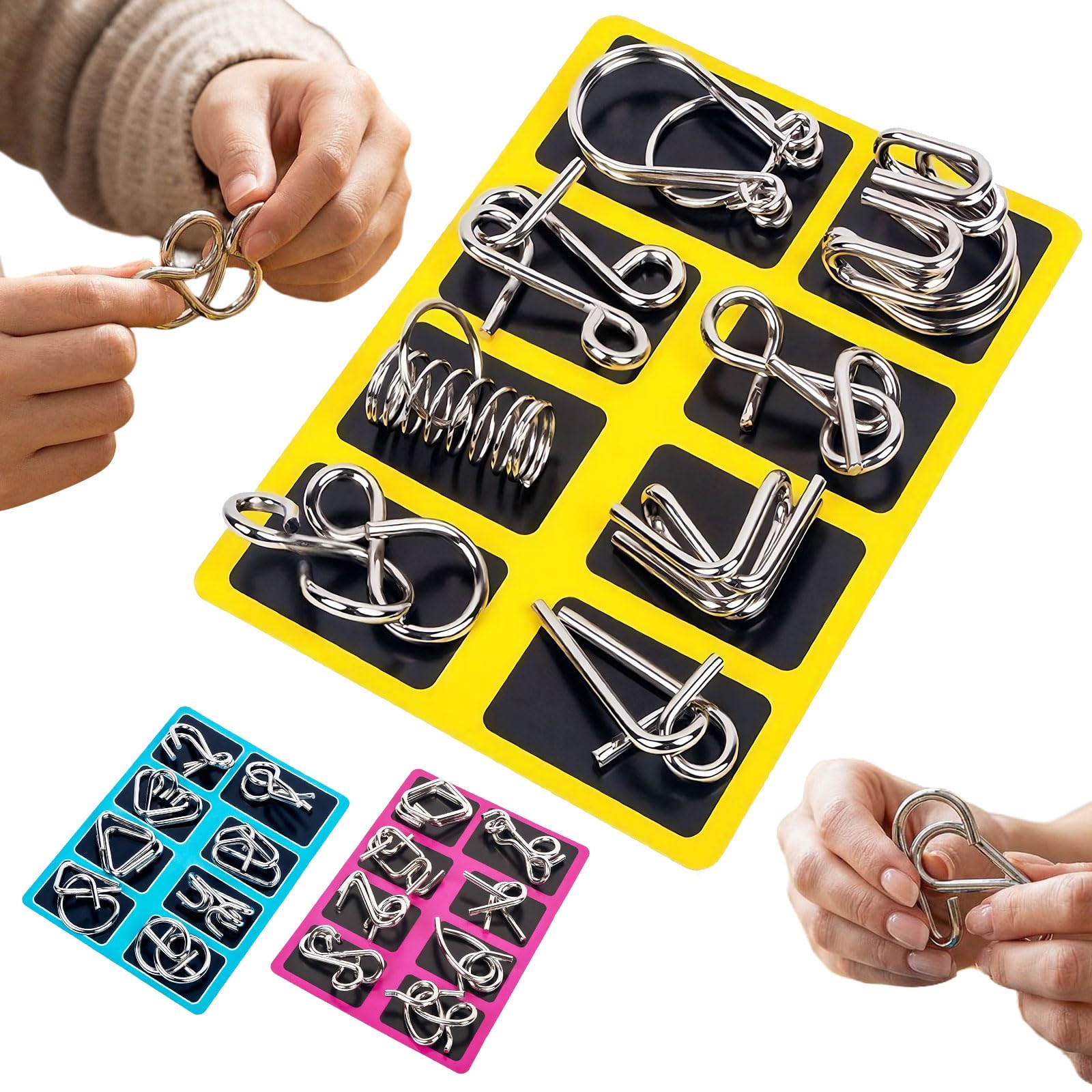 EcoGleam 8Pcs Metal Montessori Puzzles with Carry Pouch